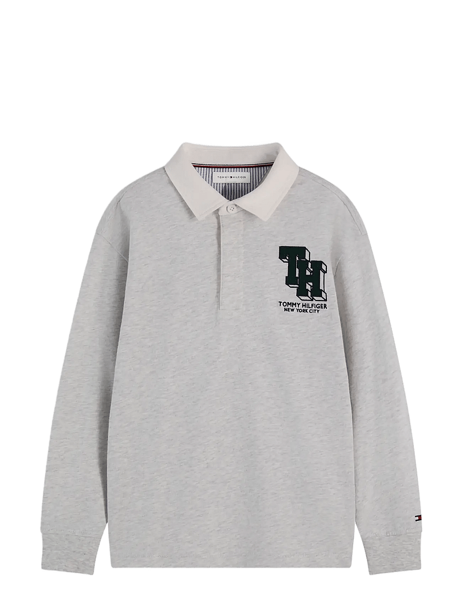 Tommy Hilfiger - TH RUGBY POLO LS - pikkade varrukatega polod - light grey heather - 1