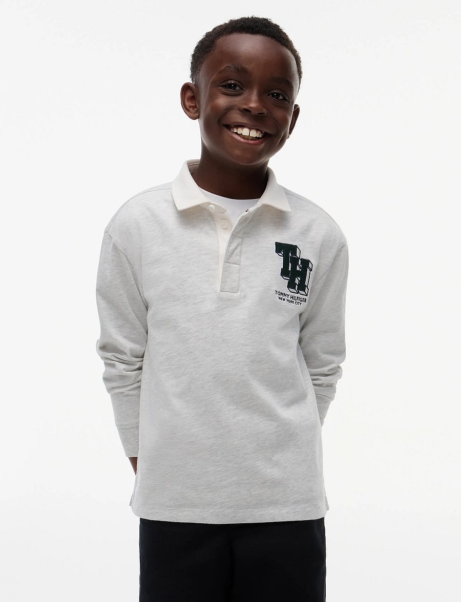 Tommy Hilfiger - TH RUGBY POLO LS - pikkade varrukatega polod - light grey heather - 0