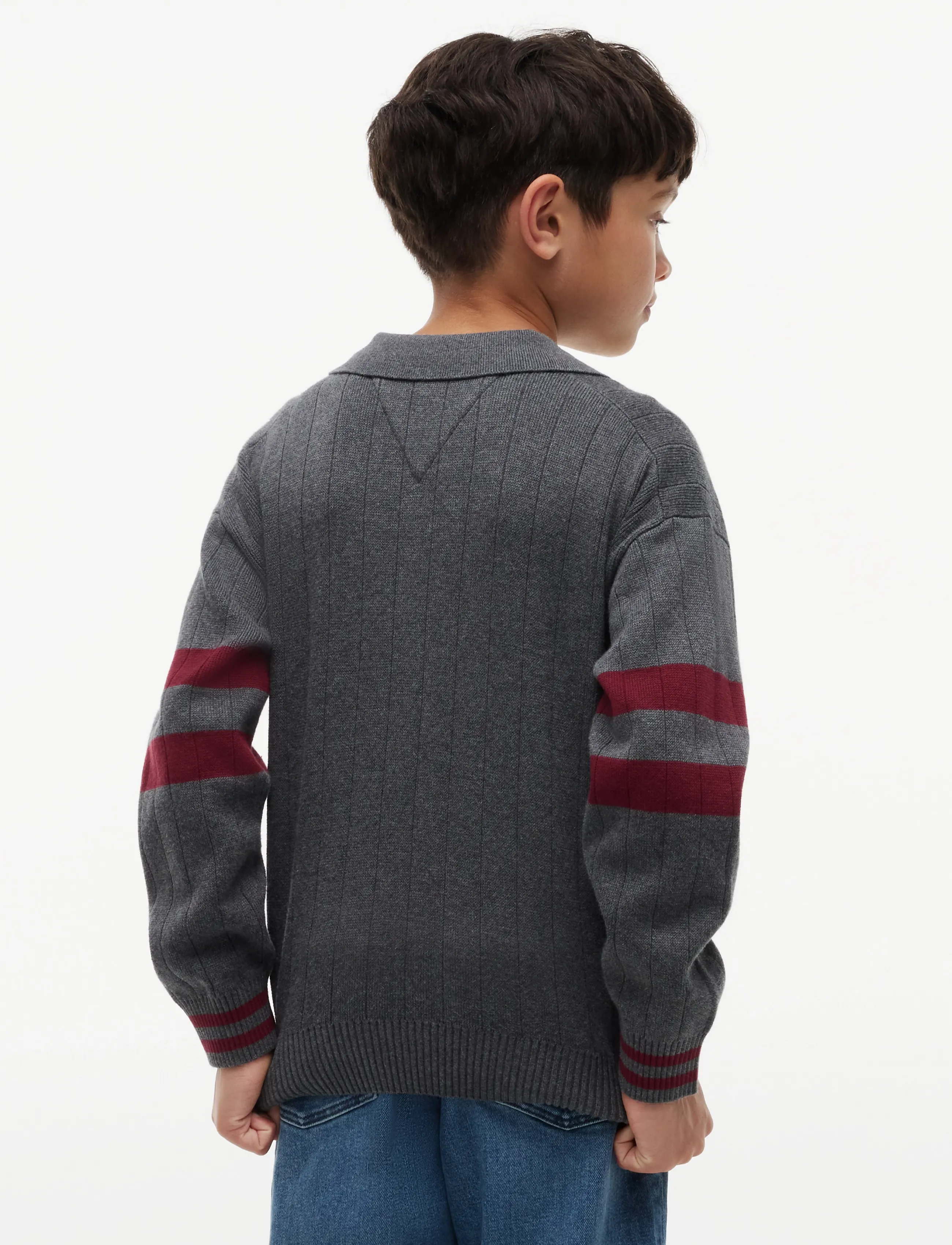 Tommy Hilfiger - KNITTED POLO SWEATER LS - dark grey heather - 2