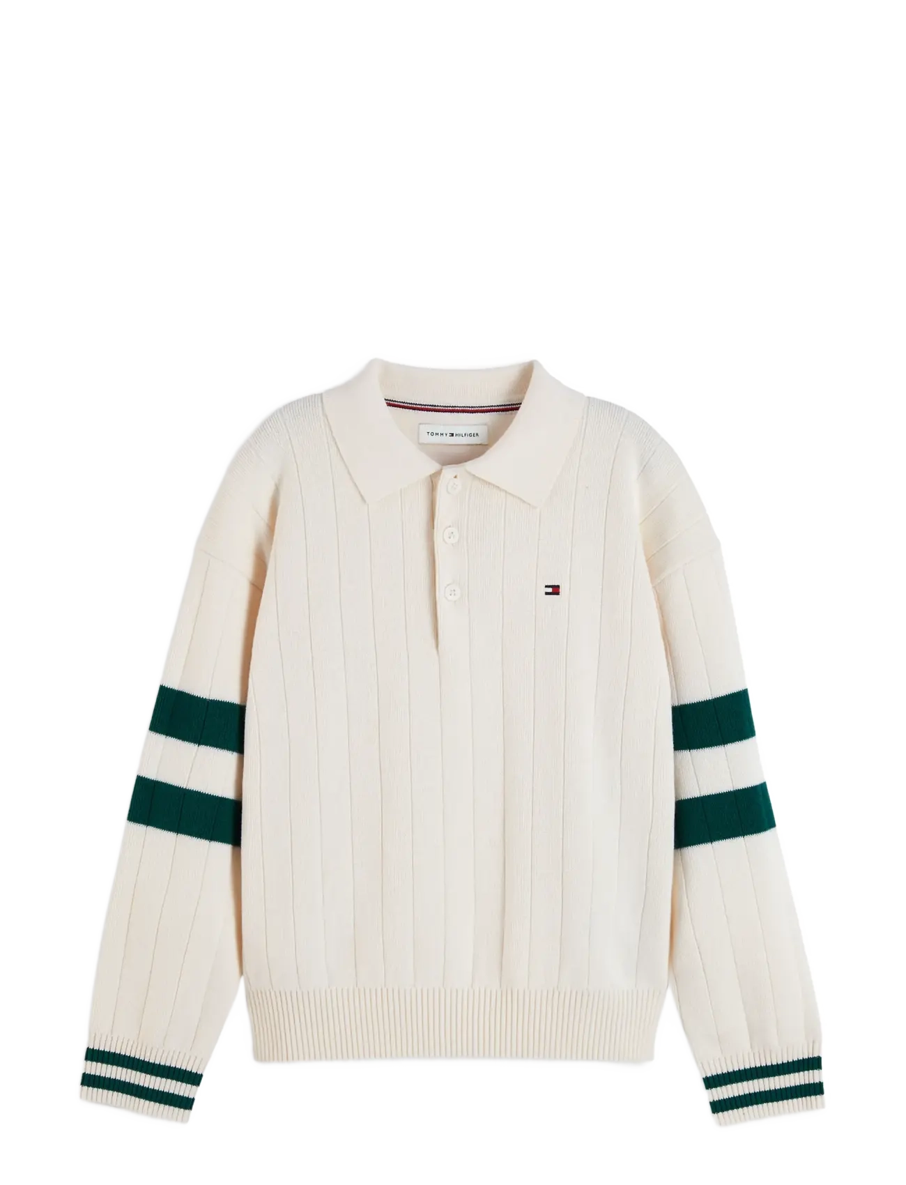 Tommy Hilfiger KNITTED POLO SWEATER LS - Kleidung - IVORY PETAL / cream