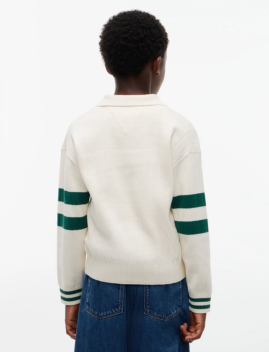 Tommy Hilfiger - KNITTED POLO SWEATER LS - langärmelig poloshirt - ivory petal - 2
