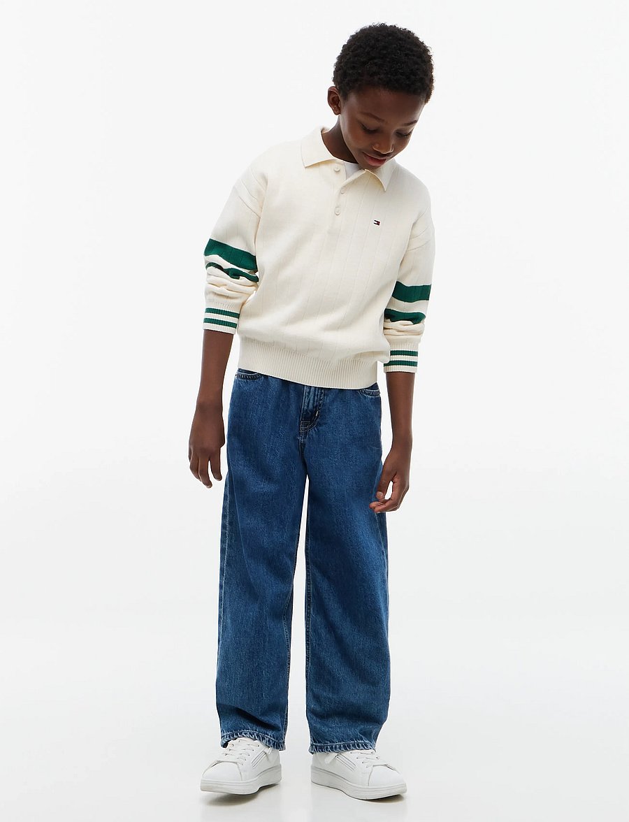 Tommy Hilfiger - KNITTED POLO SWEATER LS - langärmelig poloshirt - ivory petal - 4