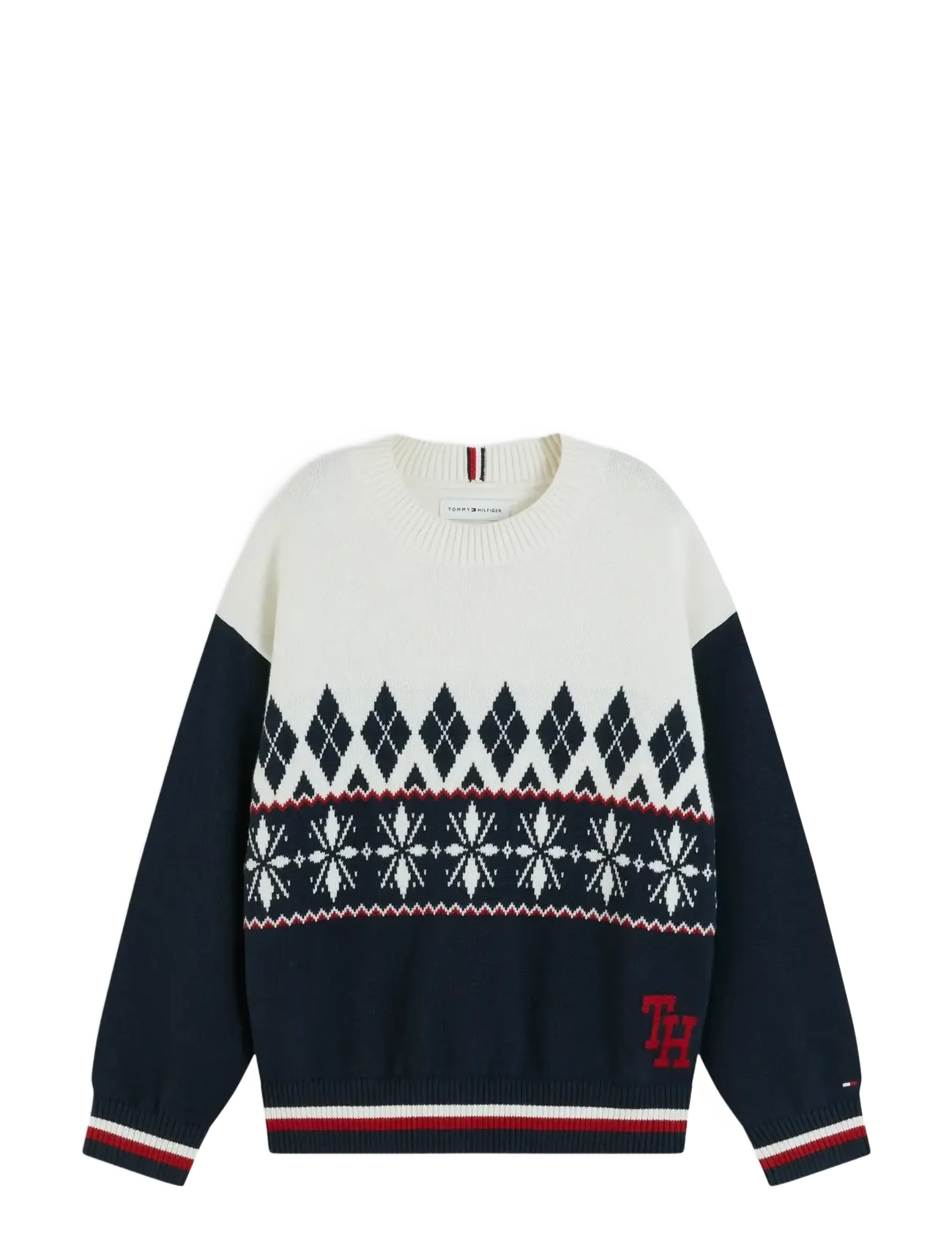 Tommy Hilfiger WINTER SWEATER - Tommy Hilfiger - IVORY PETAL MULTI / navy