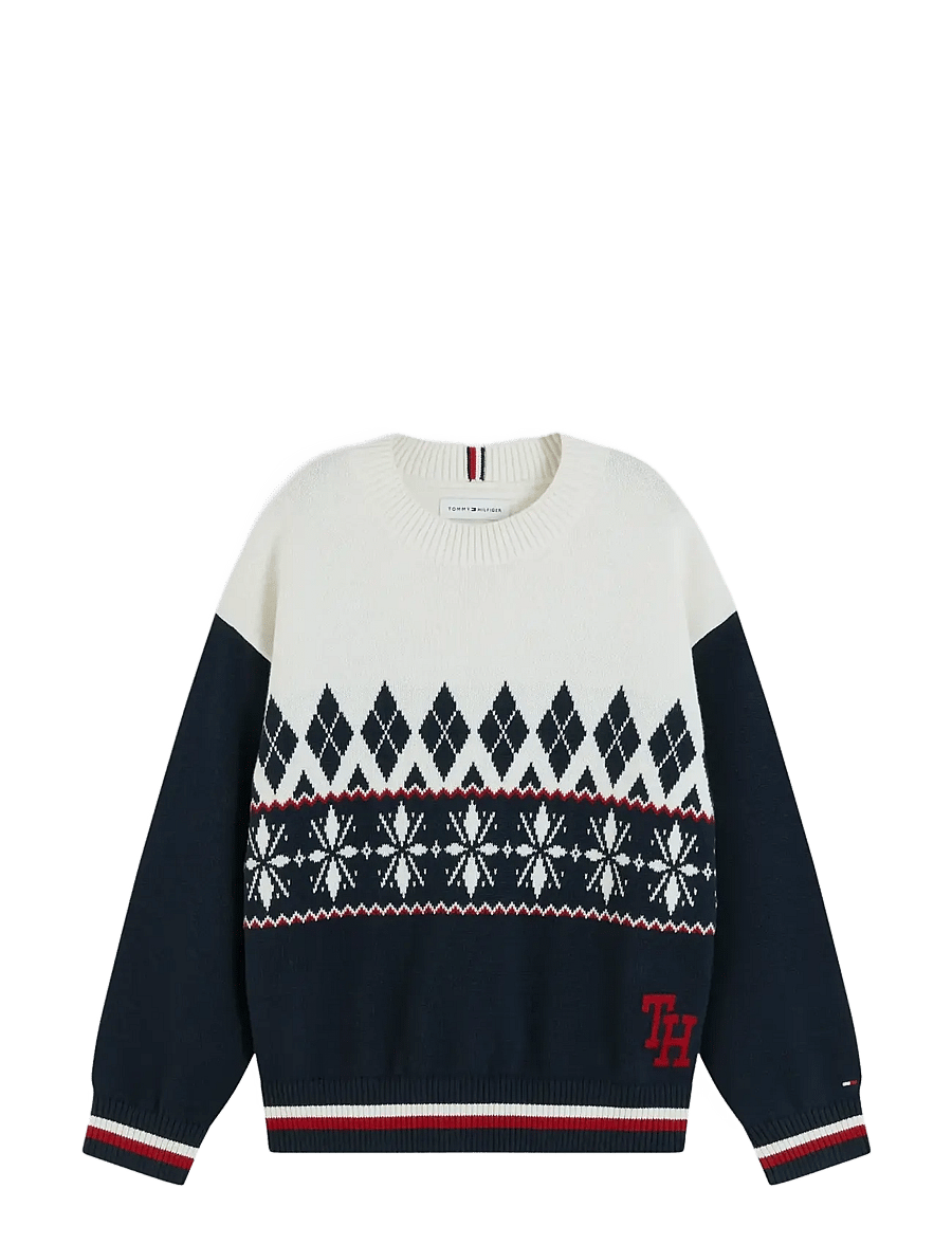 Tommy Hilfiger - WINTER SWEATER - pullover - ivory petal multi - 0