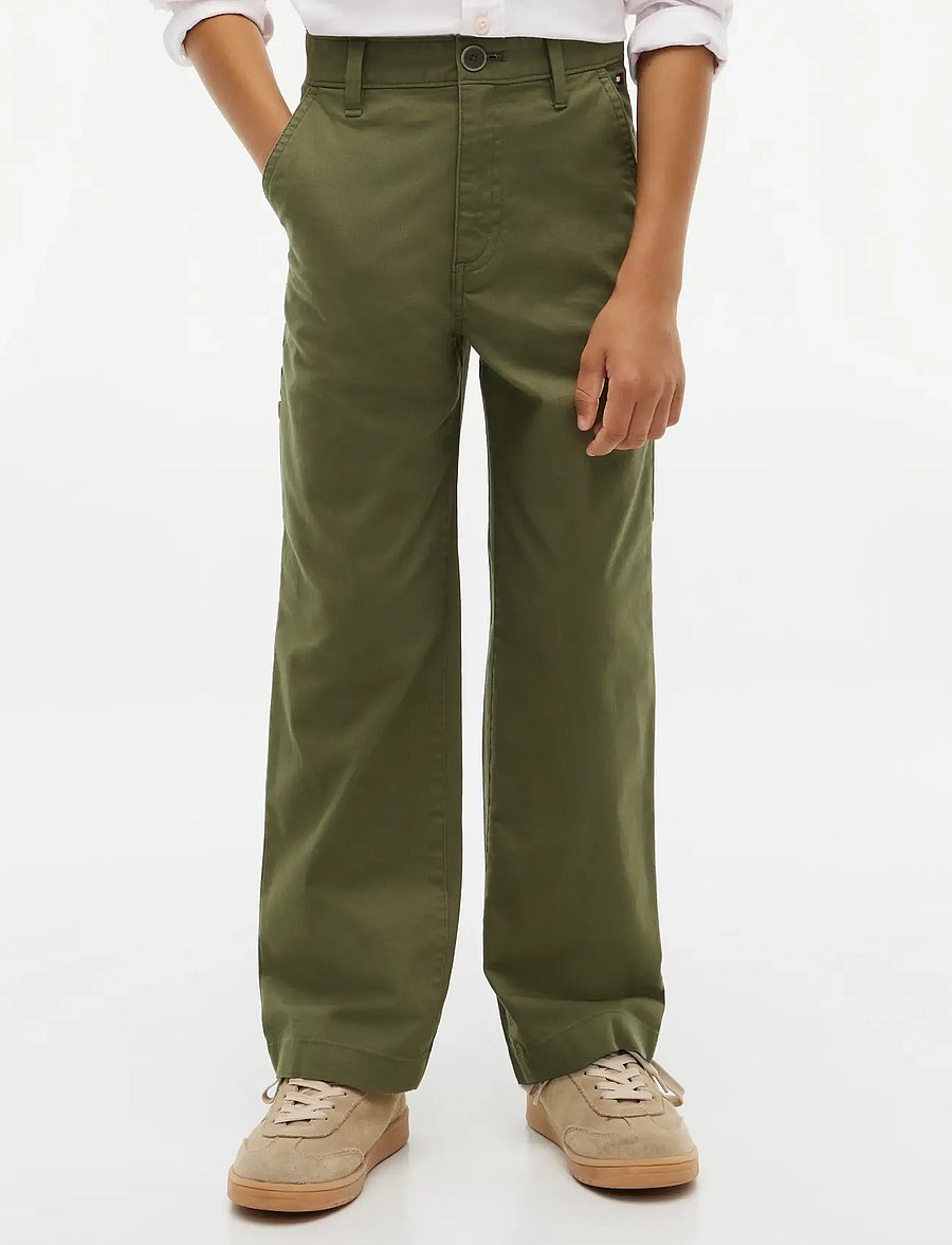 Tommy Hilfiger - RELAXED HERRINGBONE TWILL PANT - chinos - ghost fern - 0