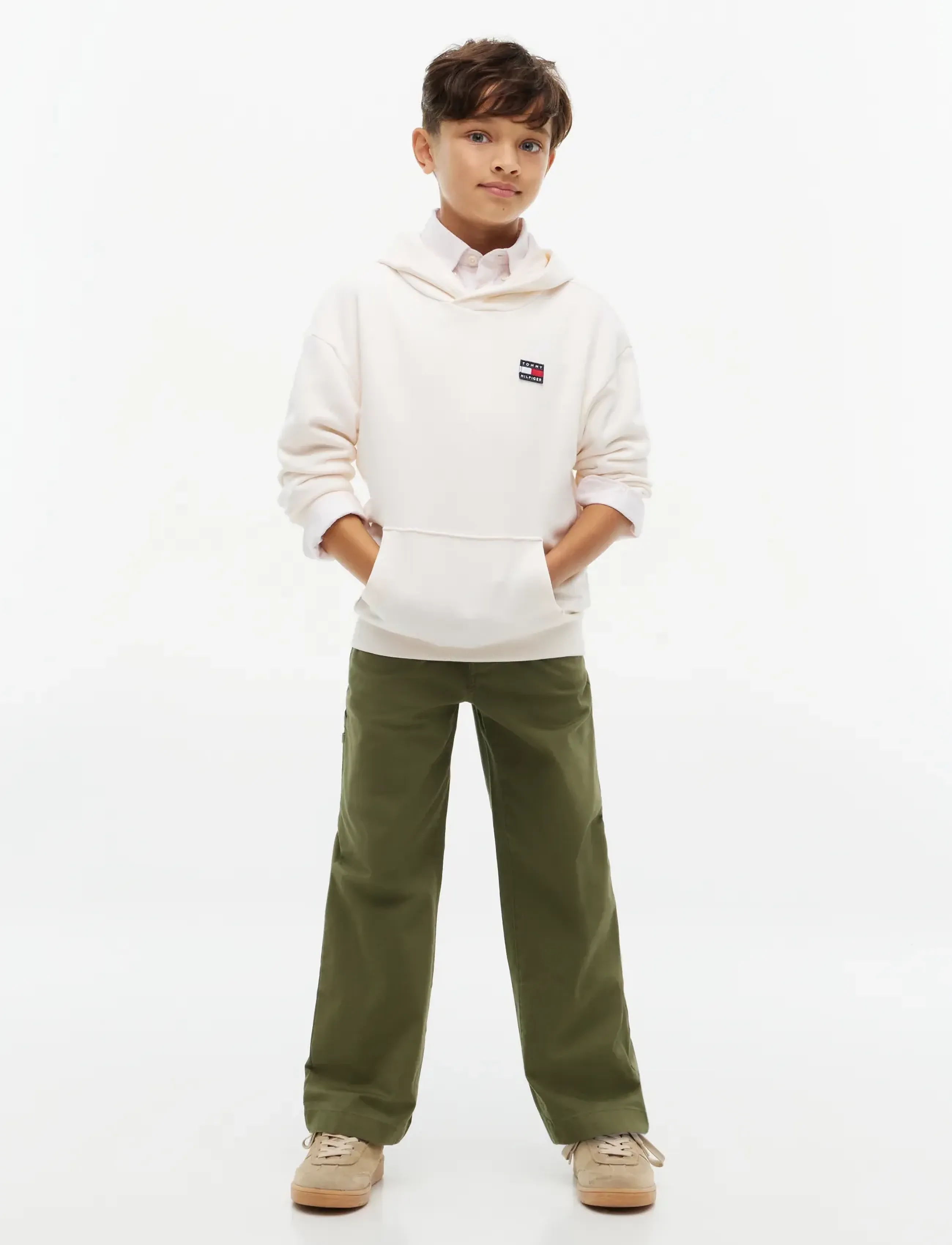 Tommy Hilfiger - RELAXED HERRINGBONE TWILL PANT - chinos - ghost fern - 3