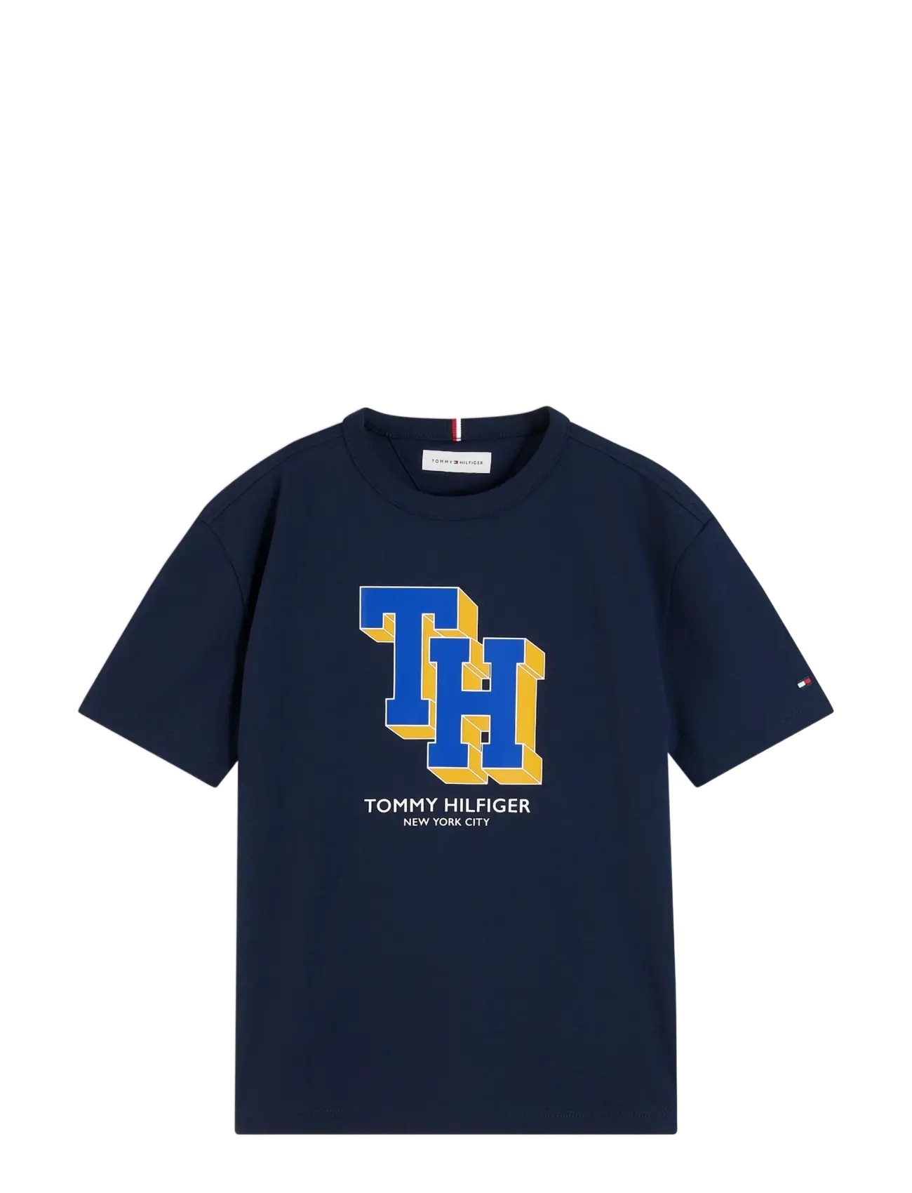Tommy Hilfiger TH LOGO TEE - Teismelised 140-176 - DARK BLUE / navy
