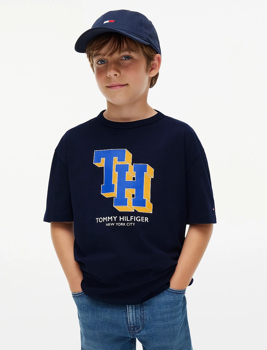 Tommy Hilfiger - TH LOGO TEE - lühikeste varrukatega t-särgid - dark blue - 0