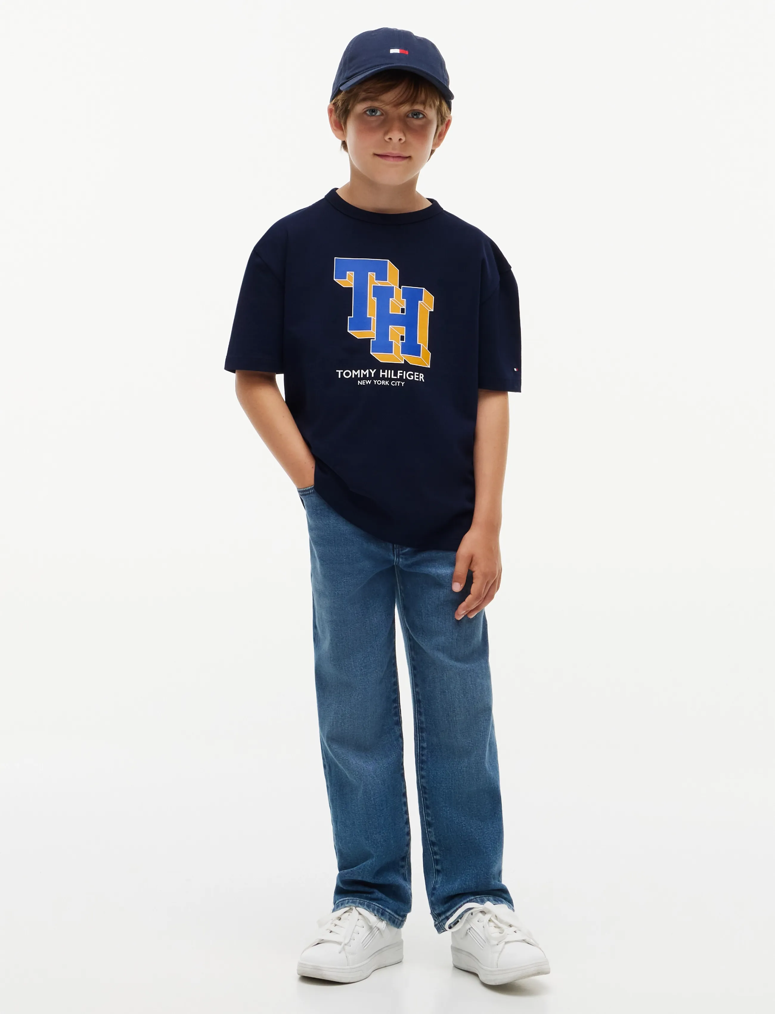 Tommy Hilfiger - TH LOGO TEE - lühikeste varrukatega t-särgid - dark blue - 4