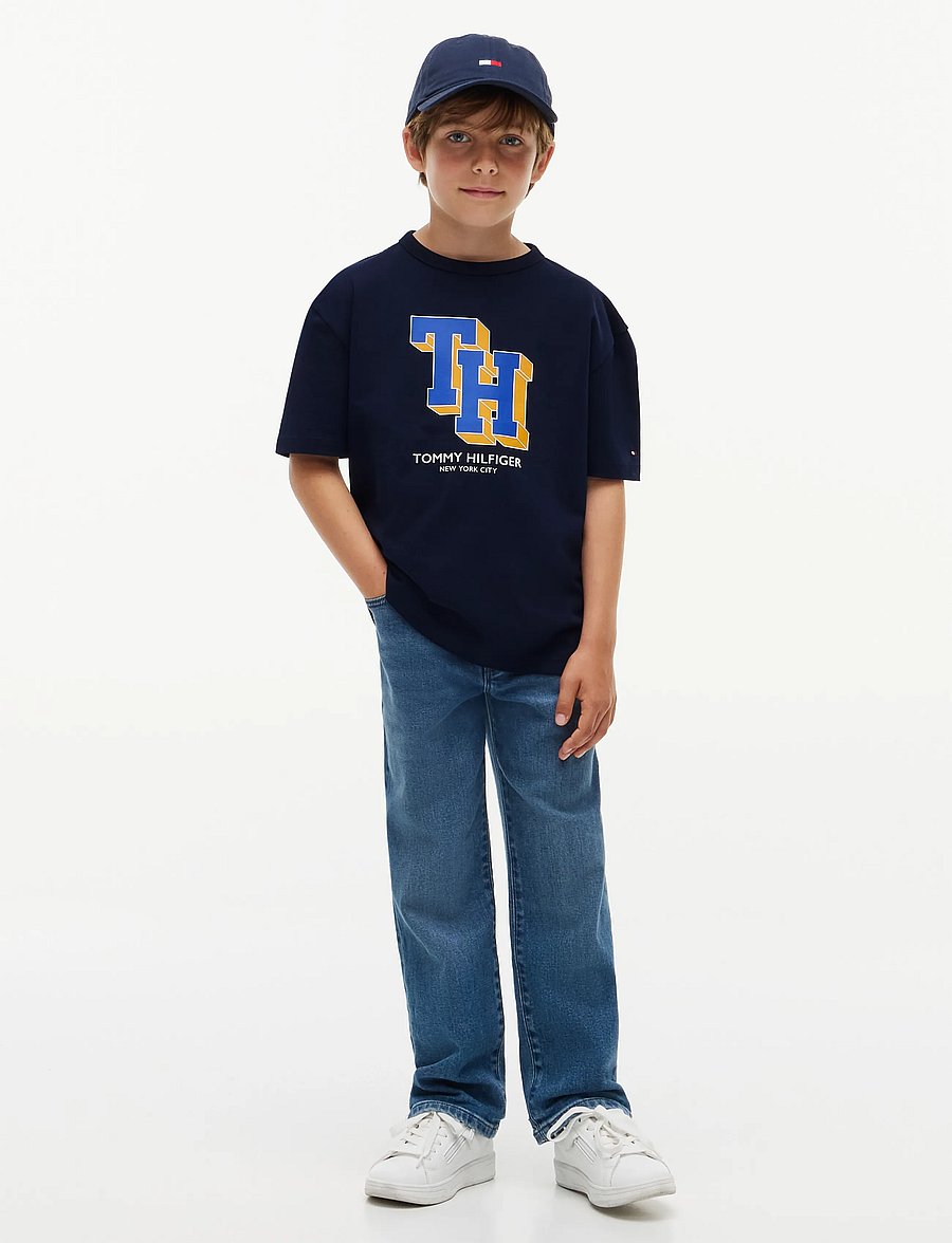 Tommy Hilfiger - TH LOGO TEE - lühikeste varrukatega t-särgid - dark blue - 4