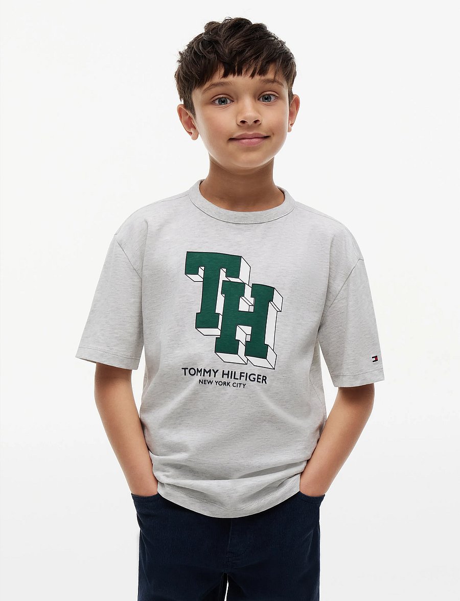 Tommy Hilfiger - TH LOGO TEE - kurzärmelige - heather grey - 0