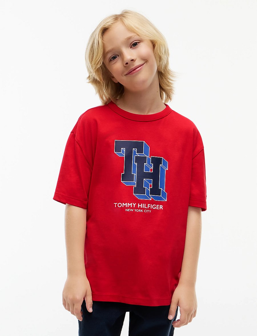 Tommy Hilfiger - TH LOGO TEE - kurzärmelige - red glare - 0