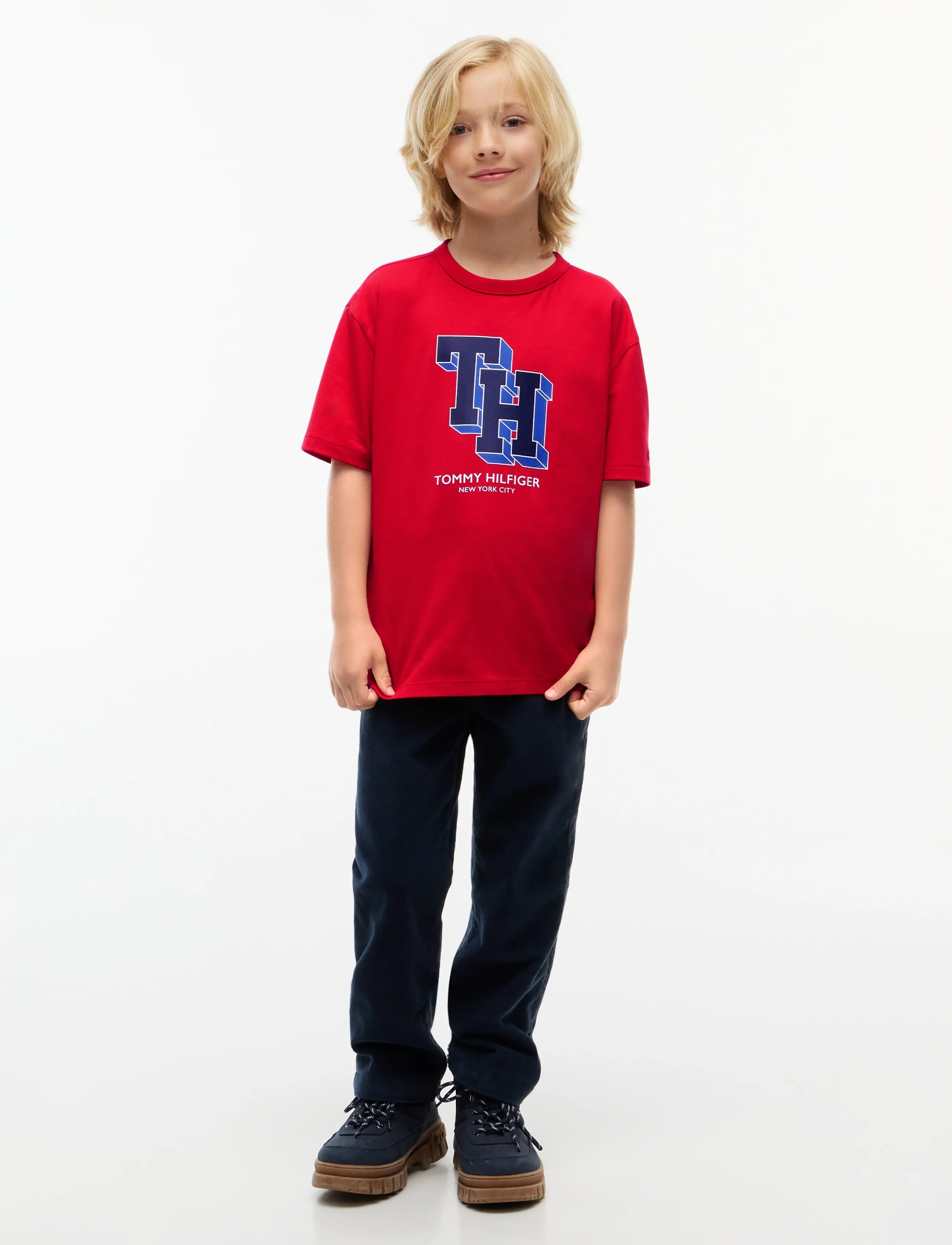 Tommy Hilfiger - TH LOGO TEE - kurzärmelige - red glare - 4
