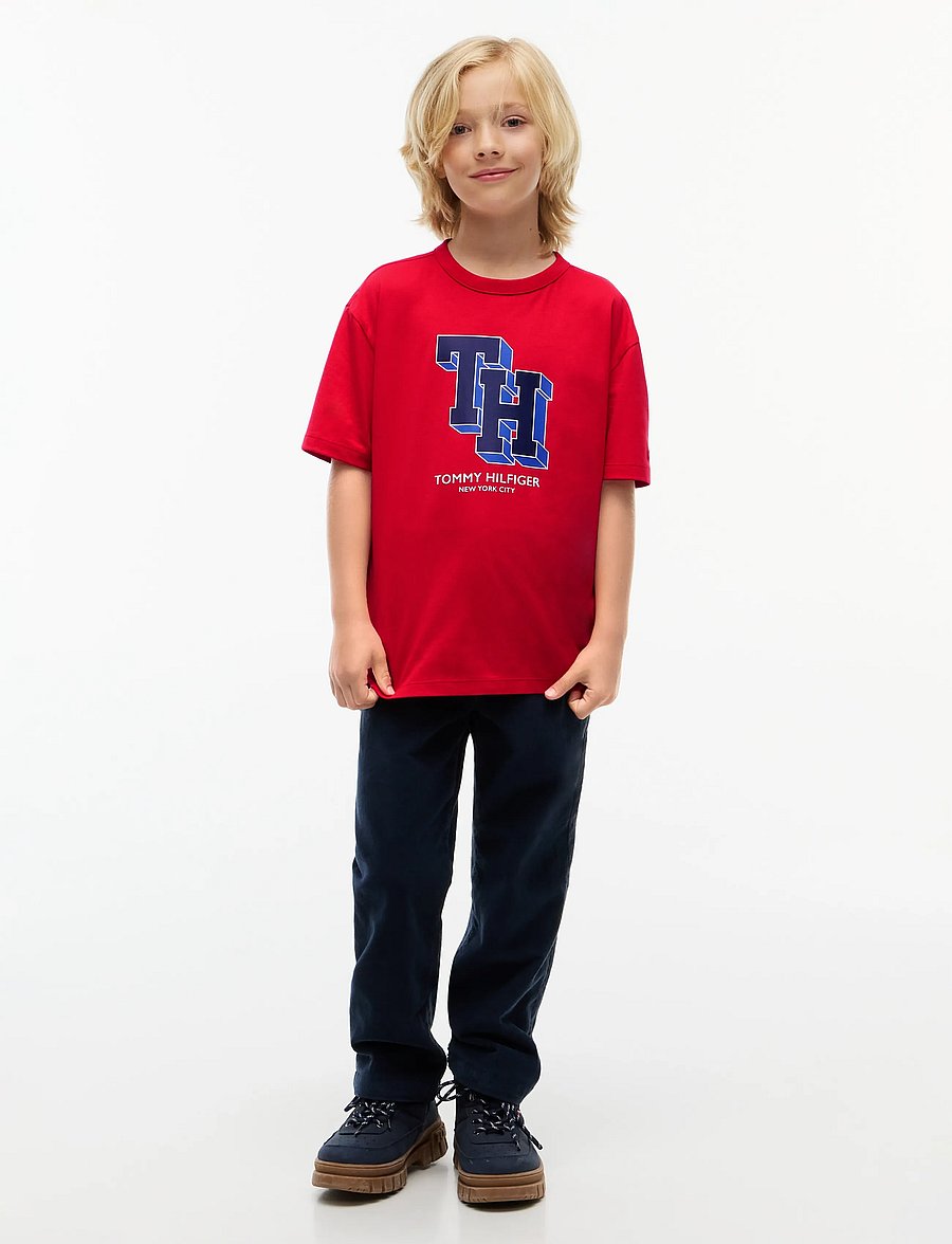 Tommy Hilfiger - TH LOGO TEE - kurzärmelige - red glare - 4