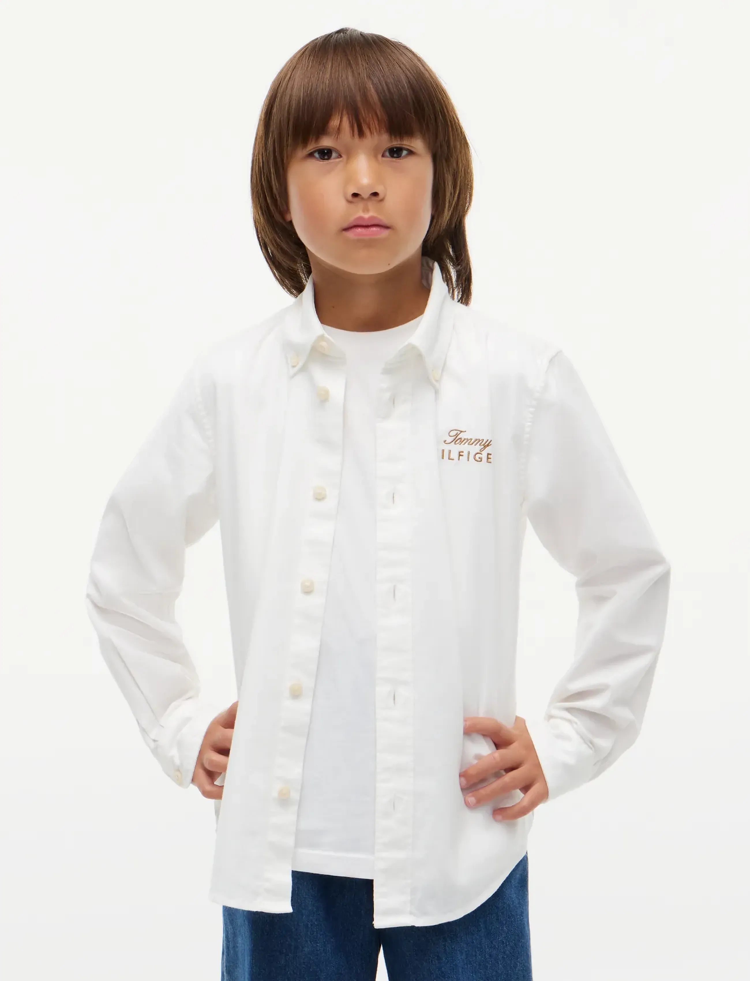 Tommy Hilfiger TOMMY SCRIPT OXFORD SHIRT - Tommy Hilfiger - WHITE / white