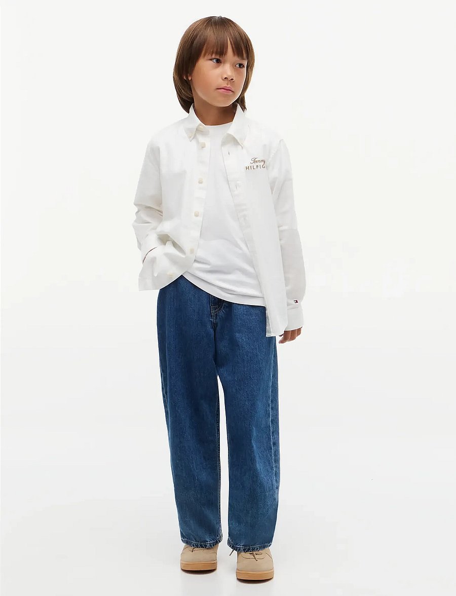 Tommy Hilfiger - TOMMY SCRIPT OXFORD SHIRT - langærmede skjorter - white - 4