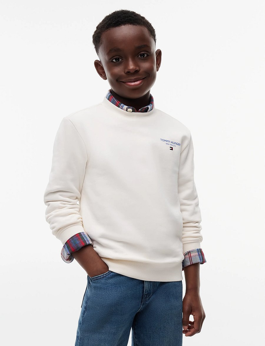 Tommy Hilfiger - ESSENTIAL LOGO SWEATSHIRT - sweatshirts - off white - 0