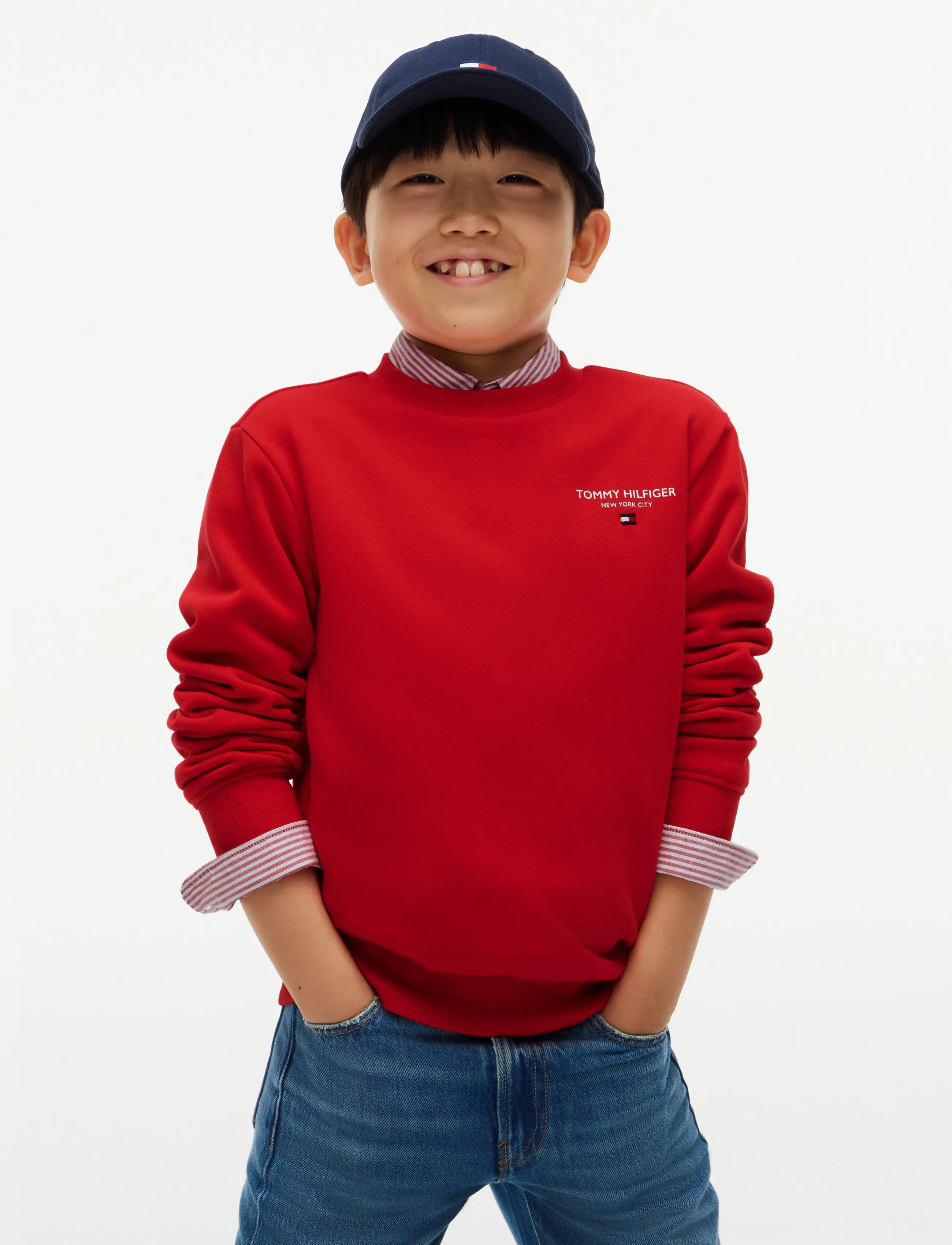 Tommy Hilfiger ESSENTIAL LOGO SWEATSHIRT - Sweatshirts - RED GLARE / red