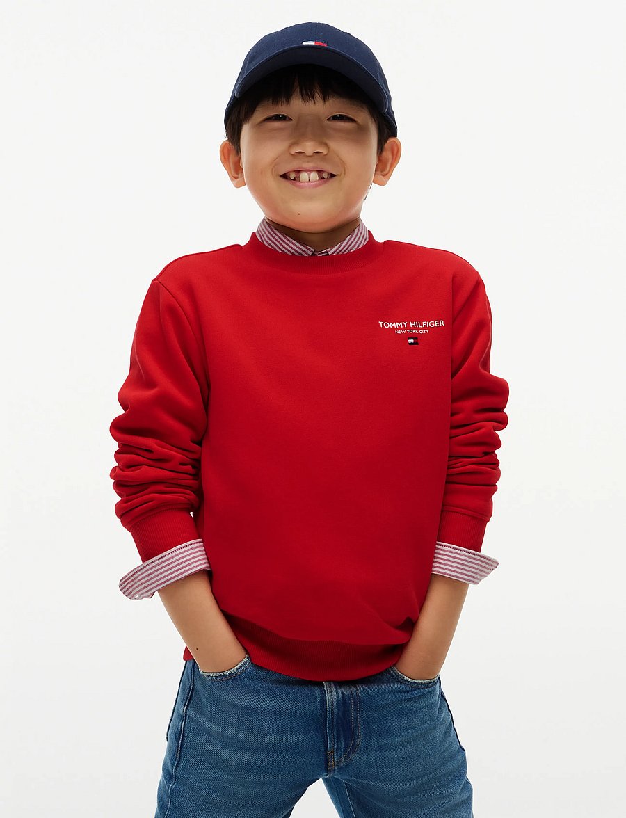 Tommy Hilfiger - ESSENTIAL LOGO SWEATSHIRT - sweatshirts - red glare - 0