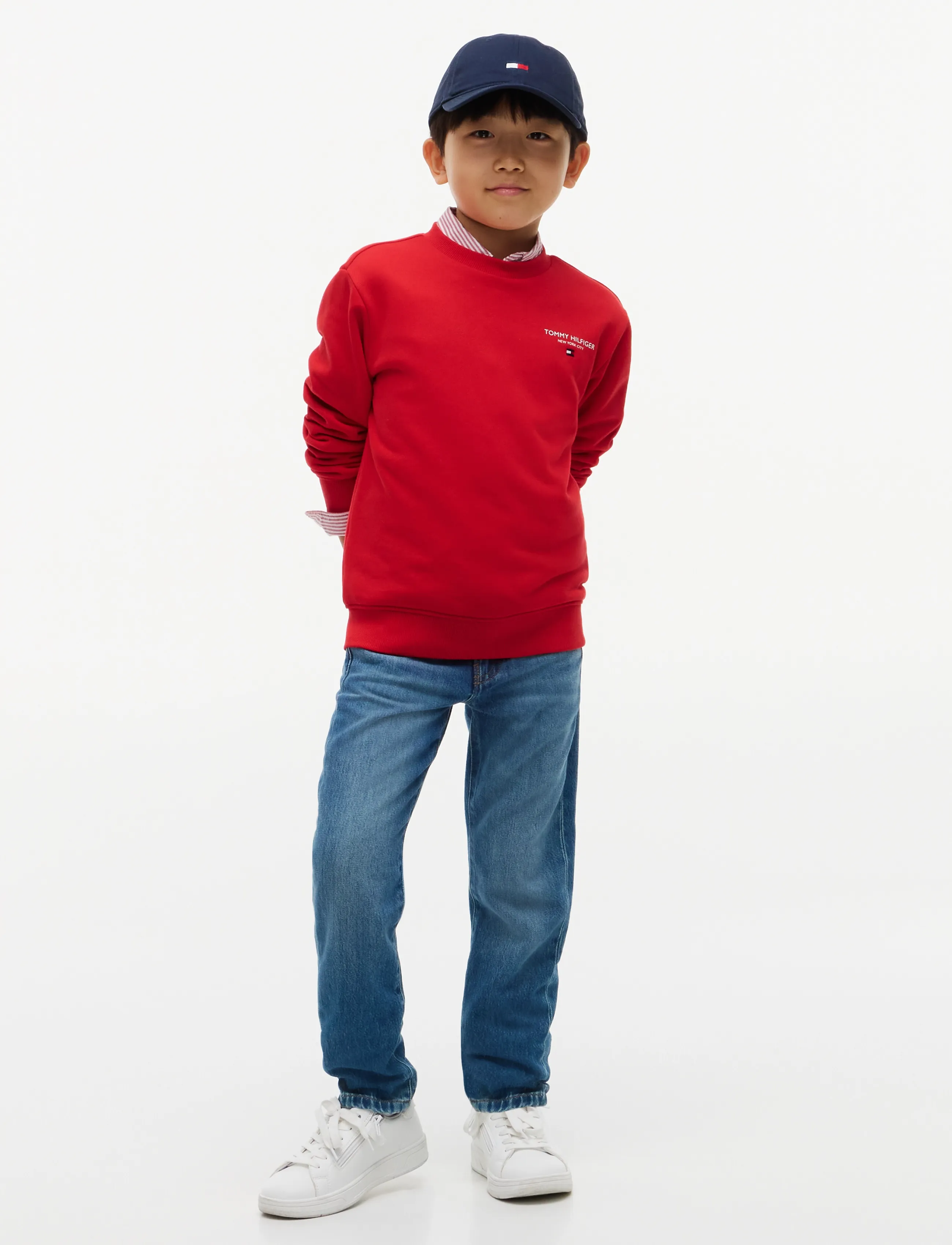 Tommy Hilfiger - ESSENTIAL LOGO SWEATSHIRT - sweatshirts - red glare - 4