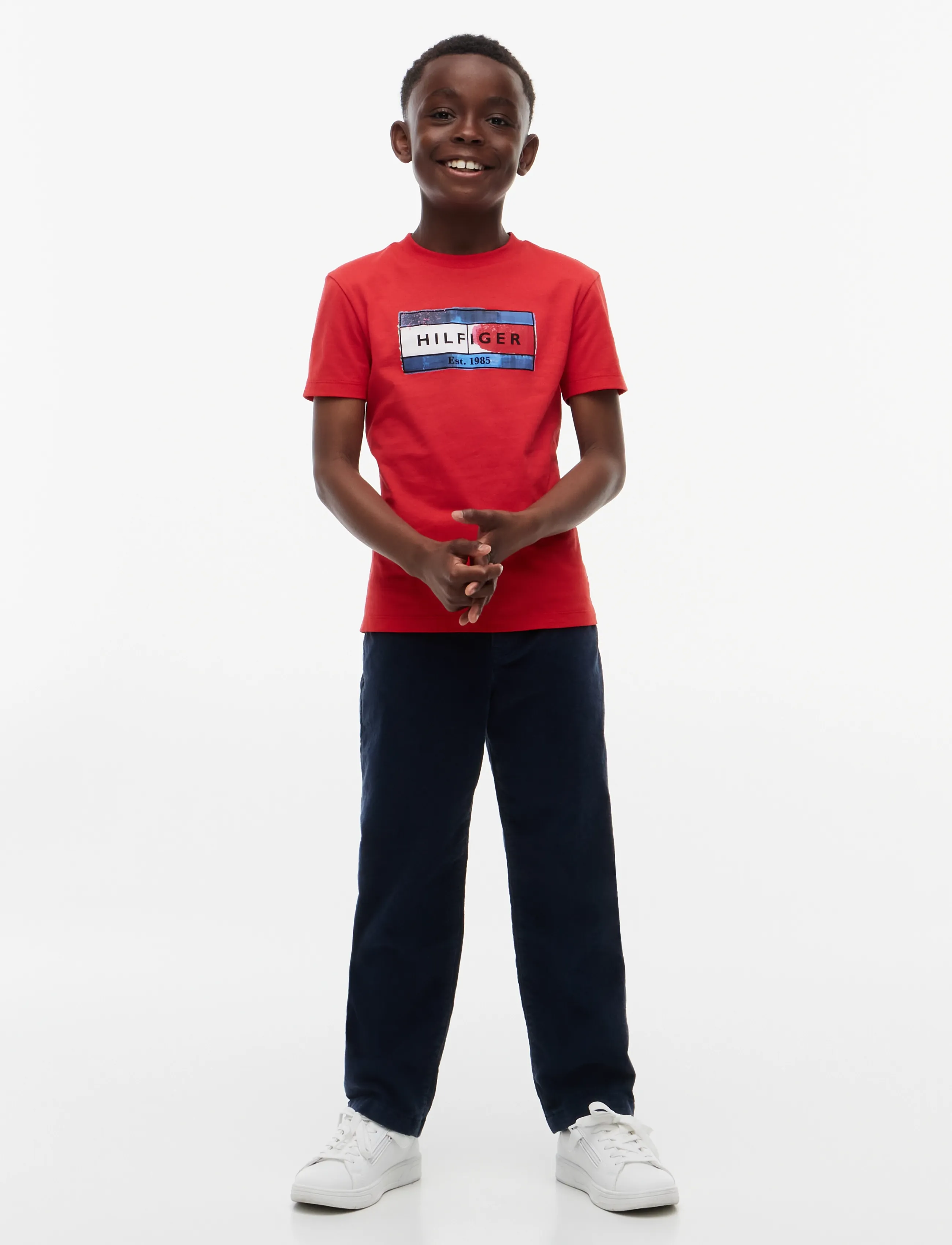 Tommy Hilfiger - HILFIGER FLAG GRAPHIC TEE - kortärmade t-shirts - red glare - 4