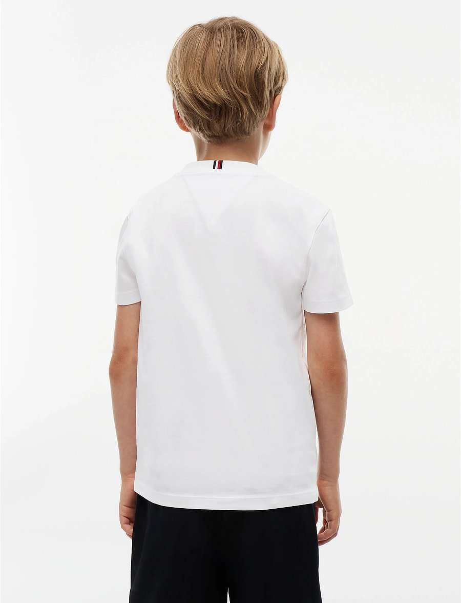 Tommy Hilfiger - HILFIGER FLAG GRAPHIC TEE - kortärmade t-shirts - white - 2