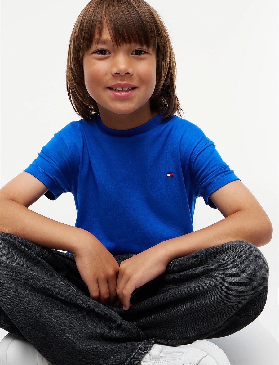 Tommy Hilfiger - ESSENTIAL COTTON REG FIT TEE SS - short-sleeved t-shirts - vibrant blue - 3