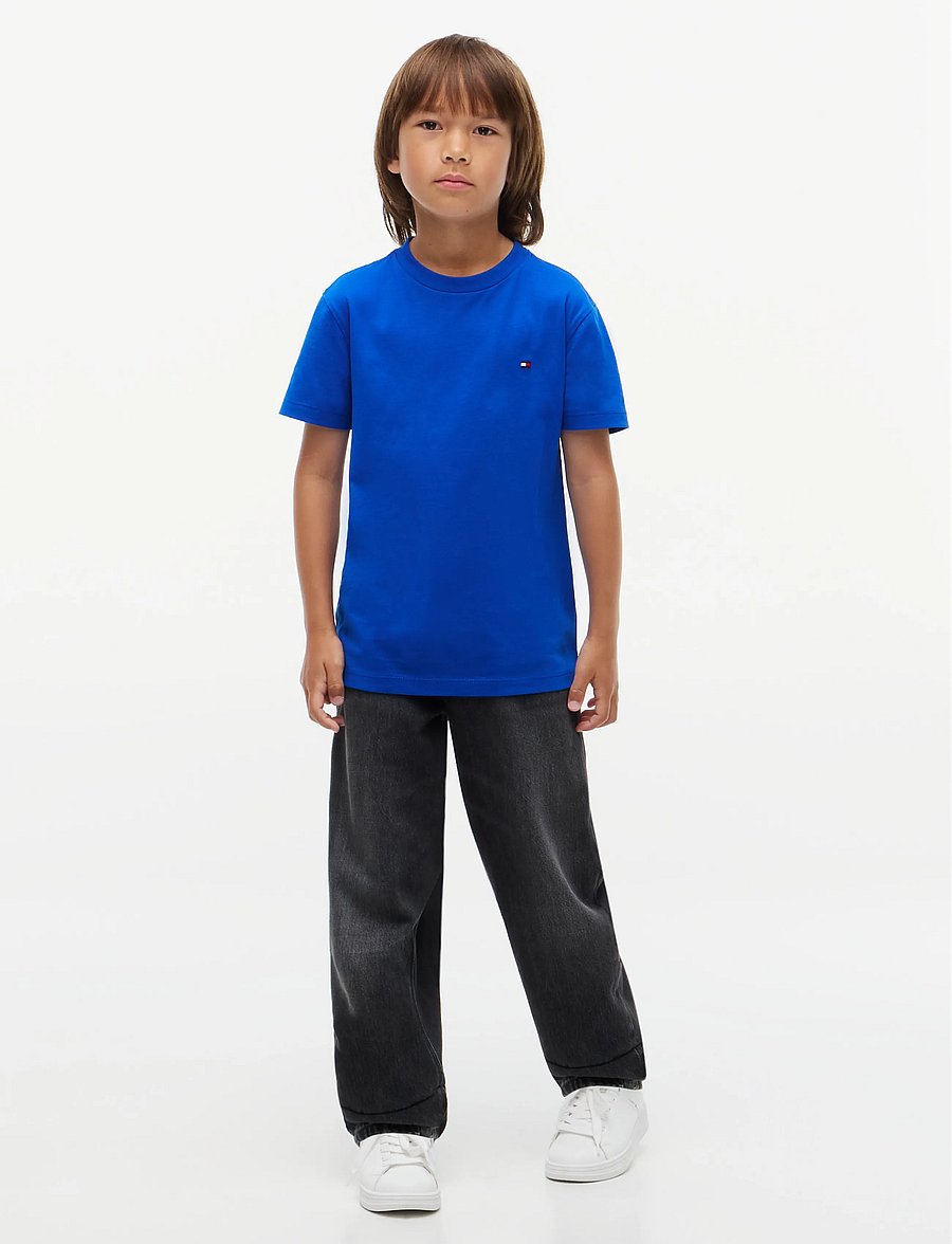 Tommy Hilfiger - ESSENTIAL COTTON REG FIT TEE SS - short-sleeved t-shirts - vibrant blue - 4