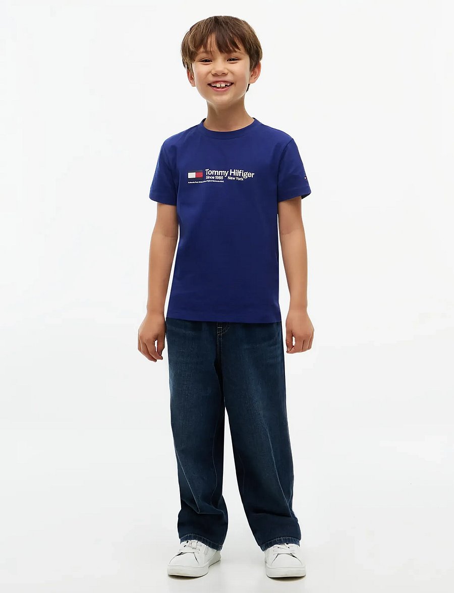 Tommy Hilfiger - BRAND LOVE WORDMARK TEE S/S - kurzärmelige - blue ink - 4