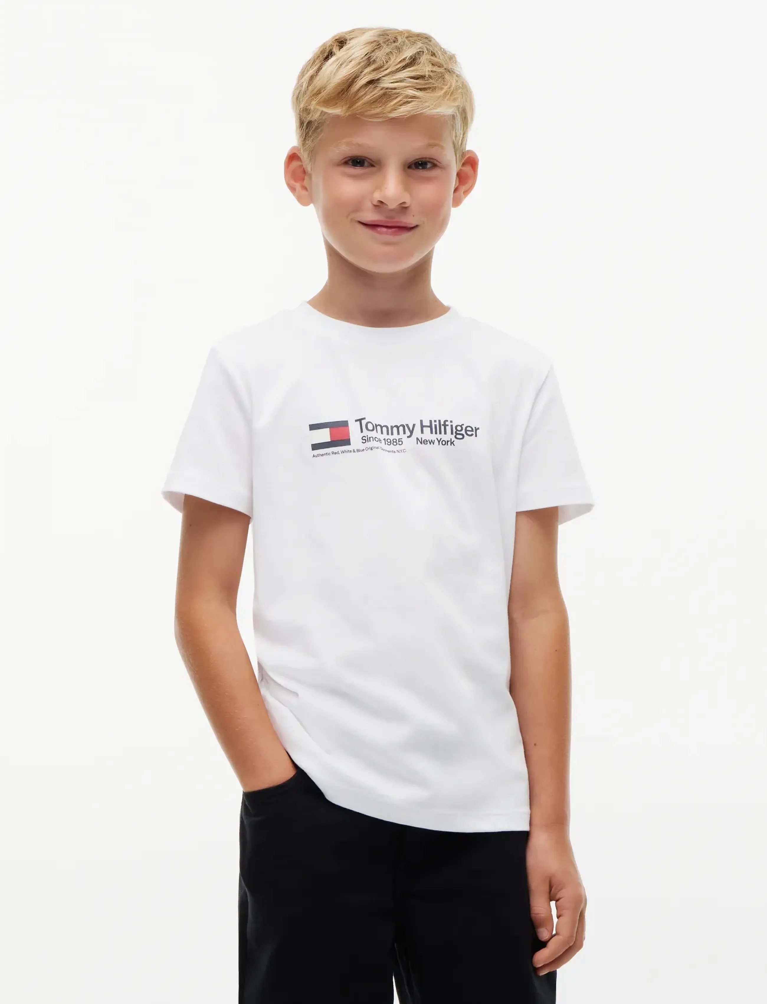 Tommy Hilfiger BRAND LOVE WORDMARK TEE S/S - Short-sleeved t-shirts - WHITE / white