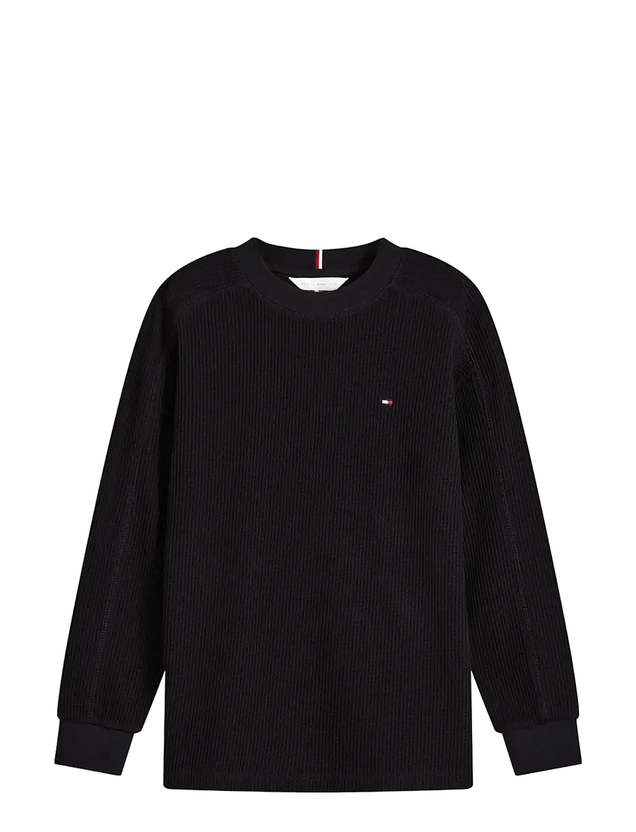 Tommy Hilfiger - ESSENTIAL WAFFLE LS - langärmelig - black - 1
