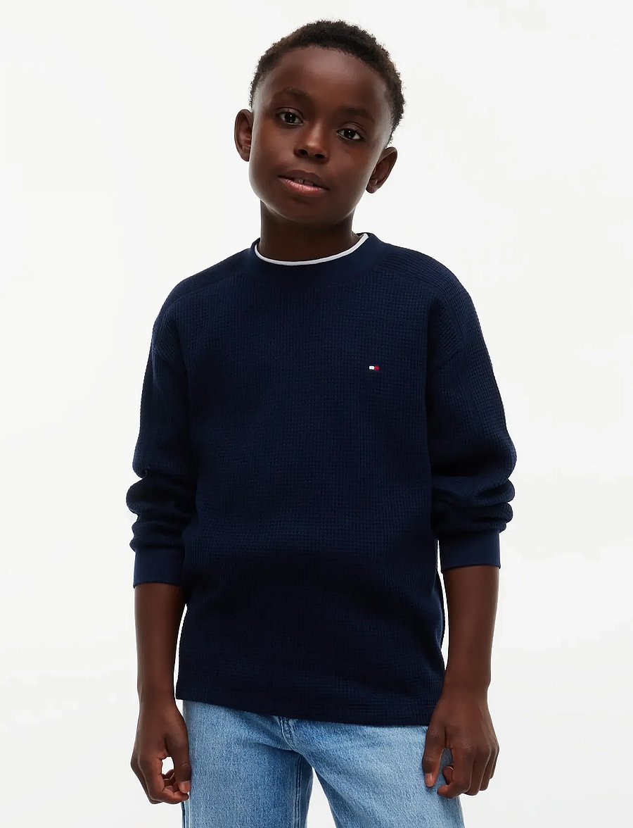 Tommy Hilfiger - ESSENTIAL WAFFLE LS - langärmelig - dark blue - 0