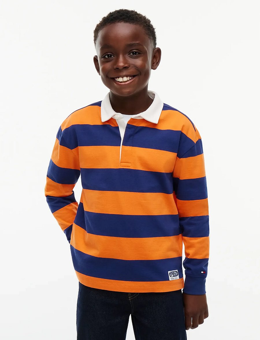 Tommy Hilfiger - STRIPED RUGBY LS - long-sleeved polos - blue ink stripes - 0