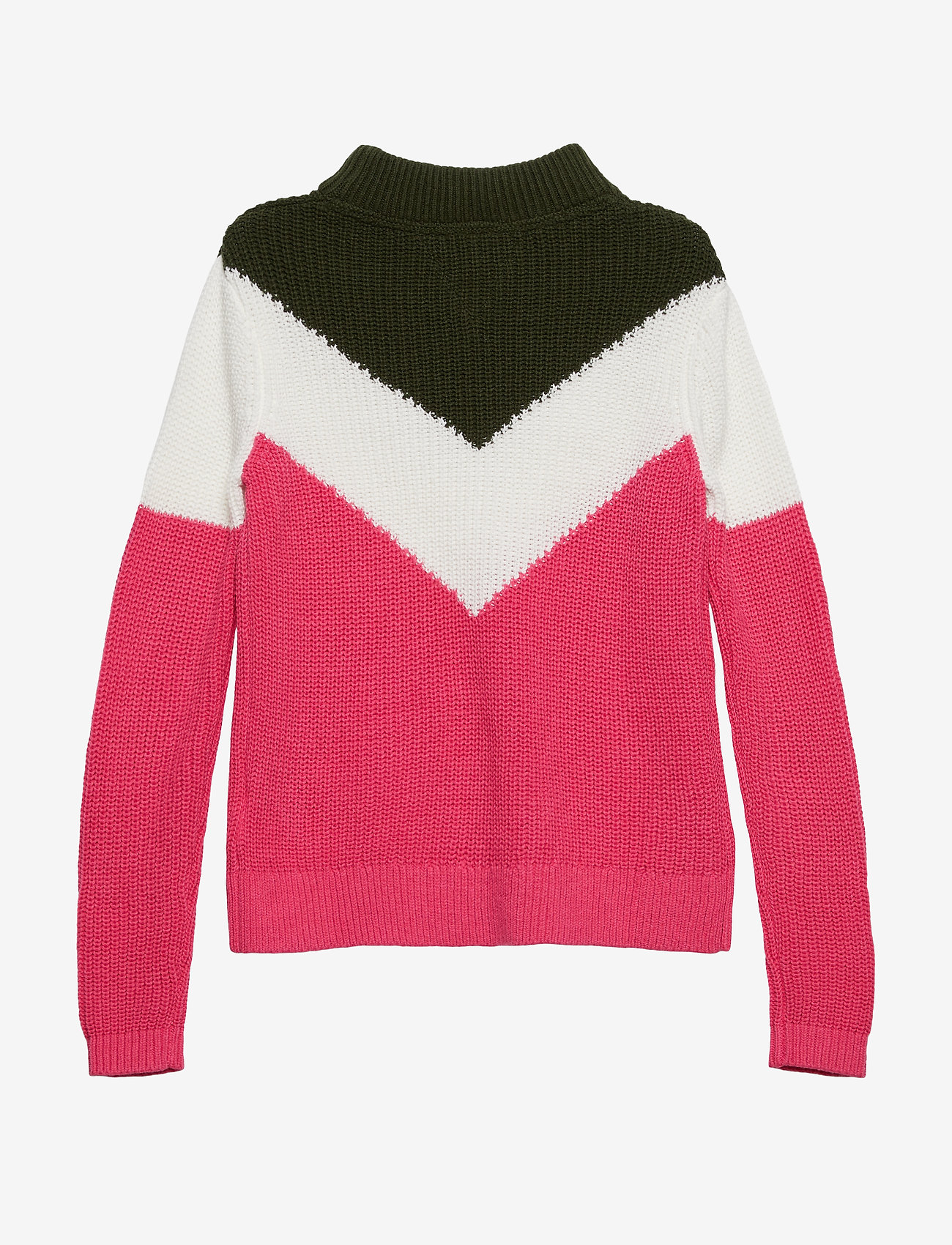 Tommy Hilfiger - CHEVRON COLOR BLOCK SWEATER - pink flambe/multi - 1