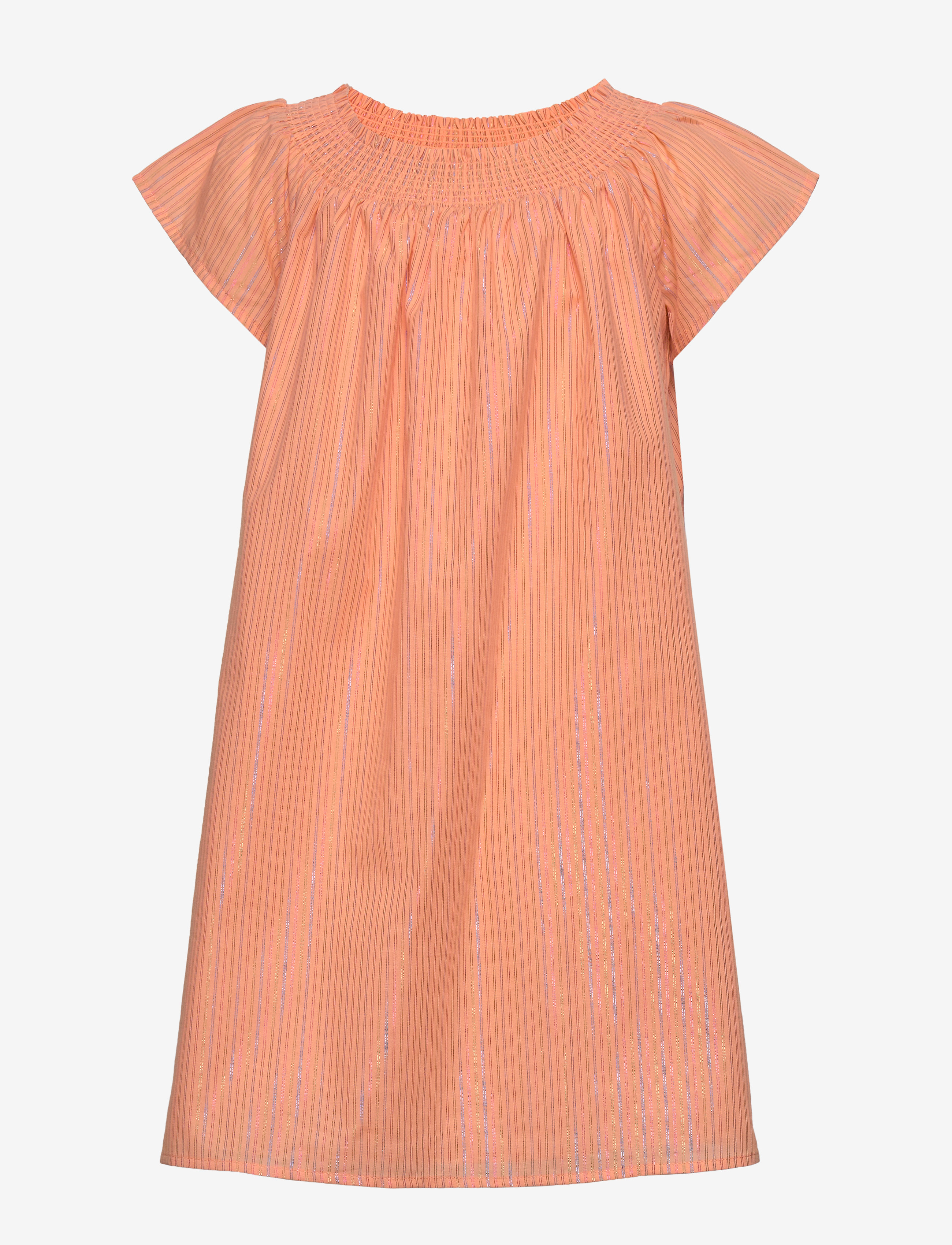 Tommy Hilfiger - LUREX STRIPE DRESS S/S - melon orange - 0