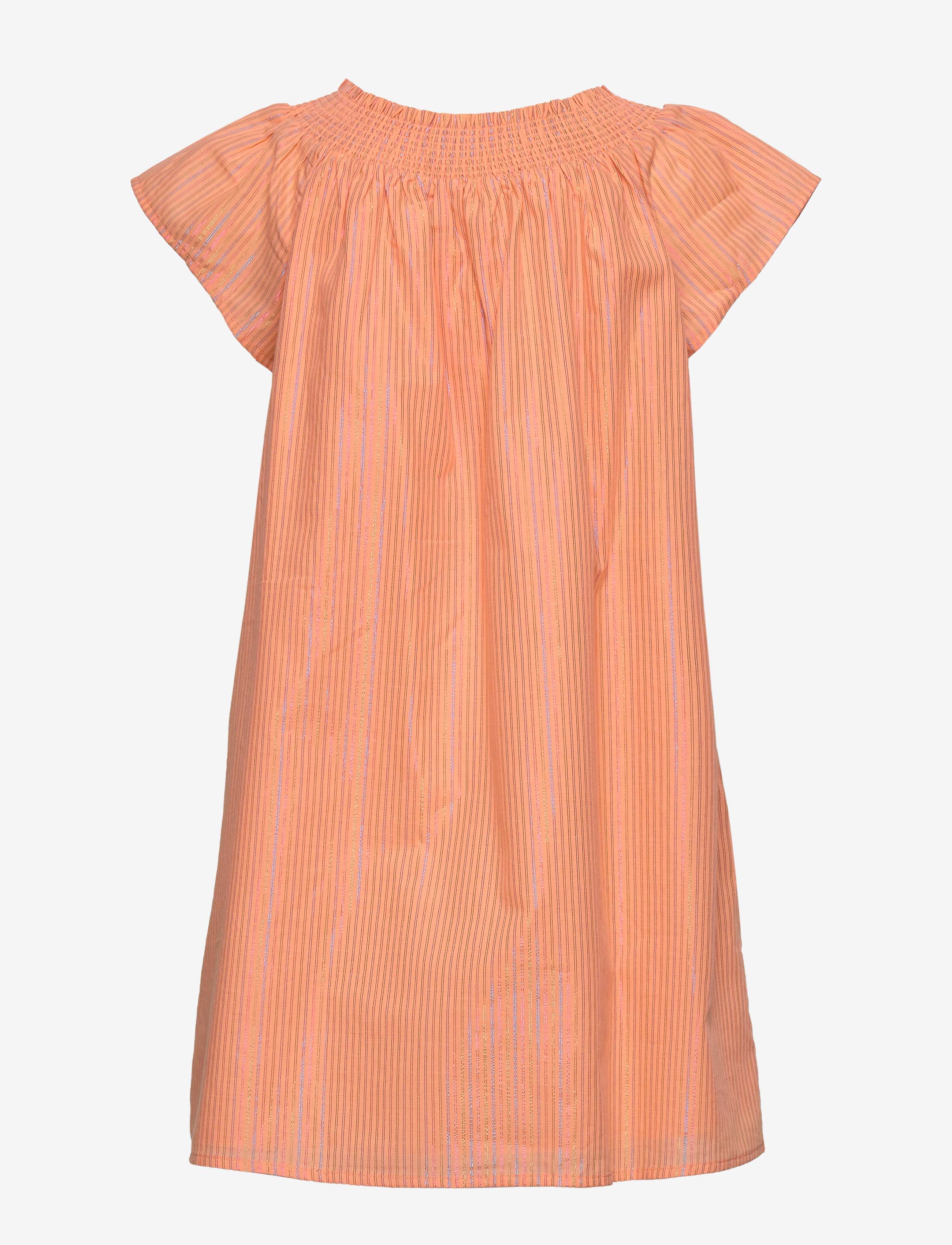 Tommy Hilfiger - LUREX STRIPE DRESS S/S - melon orange - 1
