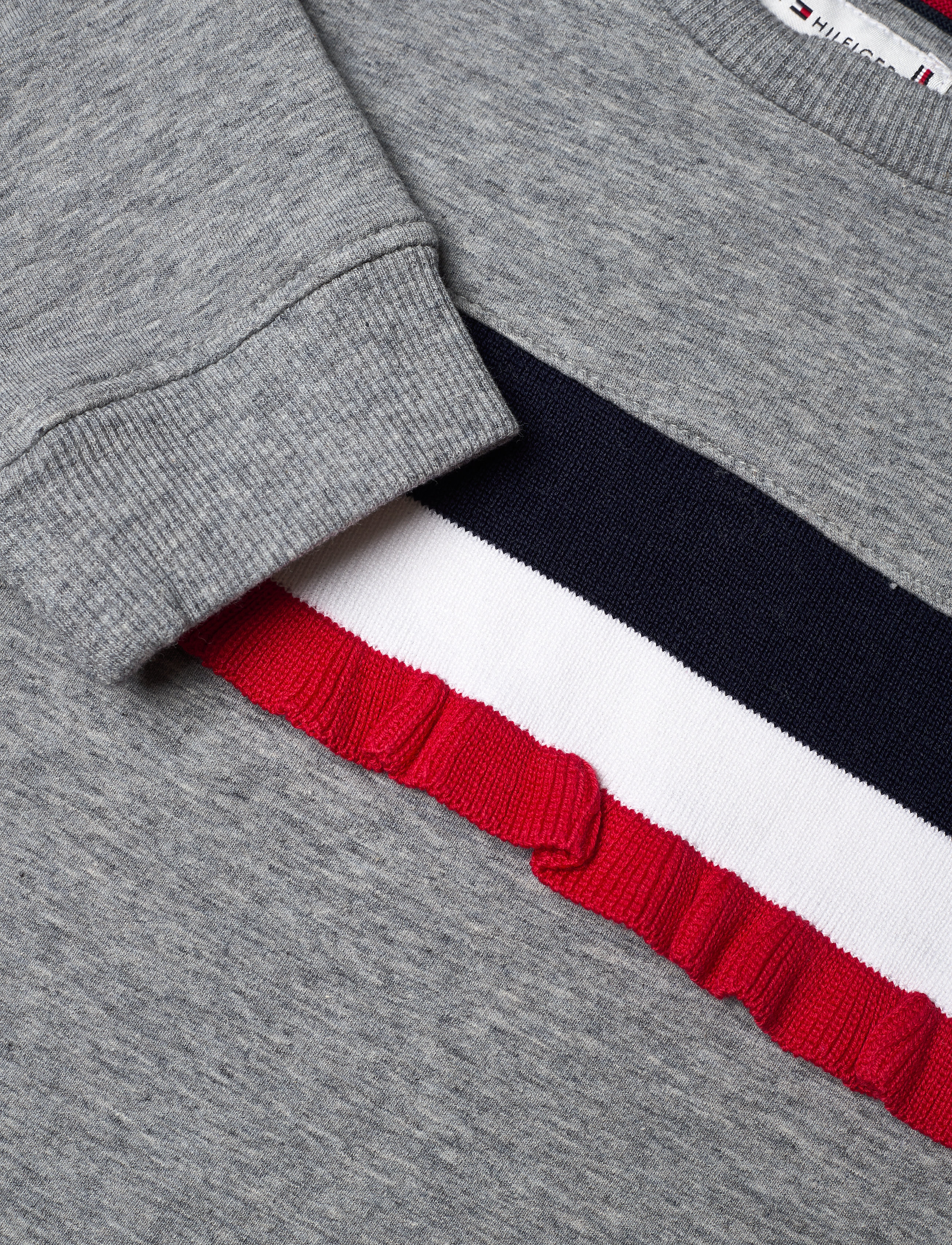 Tommy Hilfiger - RUFFLE RIB SWEAT DRESS L/S - mid grey htr - 2