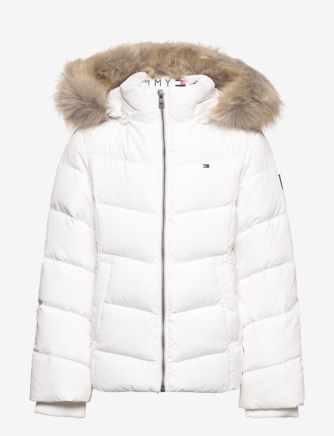 Tommy jeans essential down jacket white hot sale