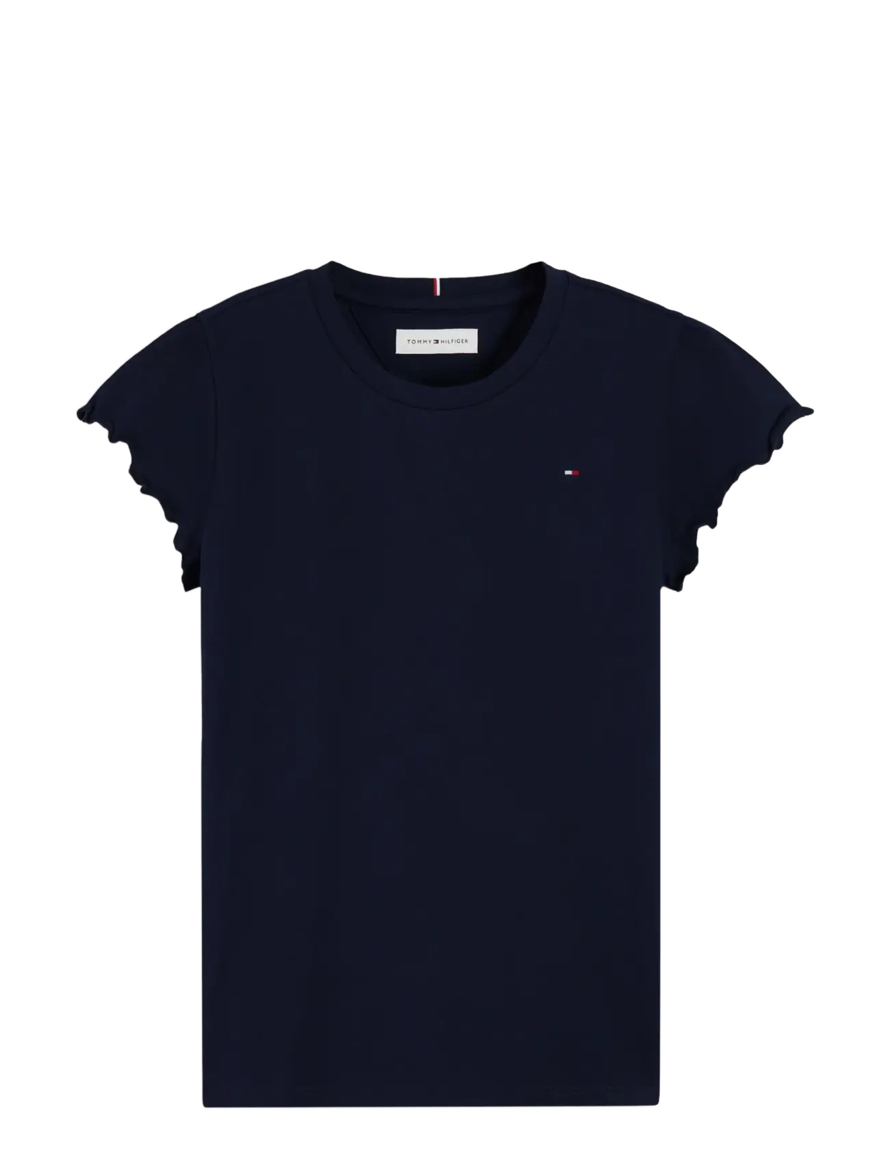 Tommy Hilfiger ESSENTIAL RUFFLE SLEEVE TOP SS - Kurzärmelige - DARK BLUE / navy