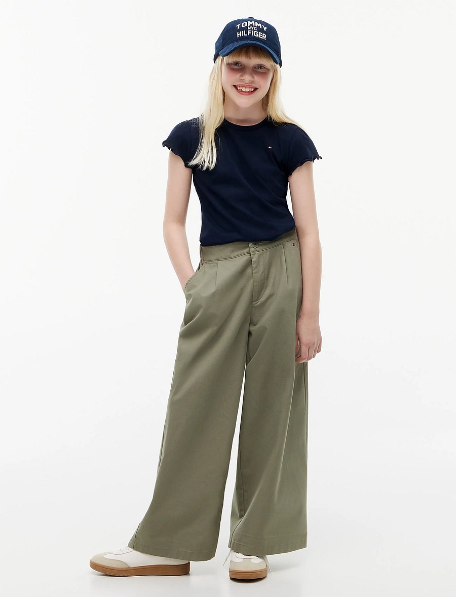 Tommy Hilfiger - ESSENTIAL RUFFLE SLEEVE TOP SS - lühikeste varrukatega t-särgid - dark blue - 4
