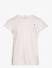 Tommy Hilfiger - ESSENTIAL RUFFLE SLEEVE TOP SS - kortærmede t-shirts - faint pink - 0
