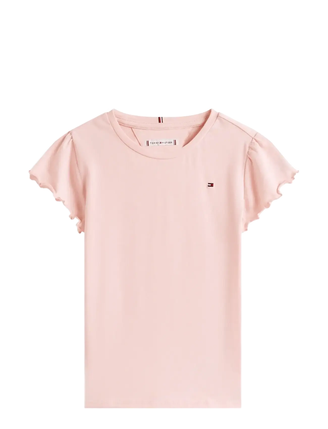 ESSENTIAL RUFFLE SLEEVE TOP SS - SOFT ROSE