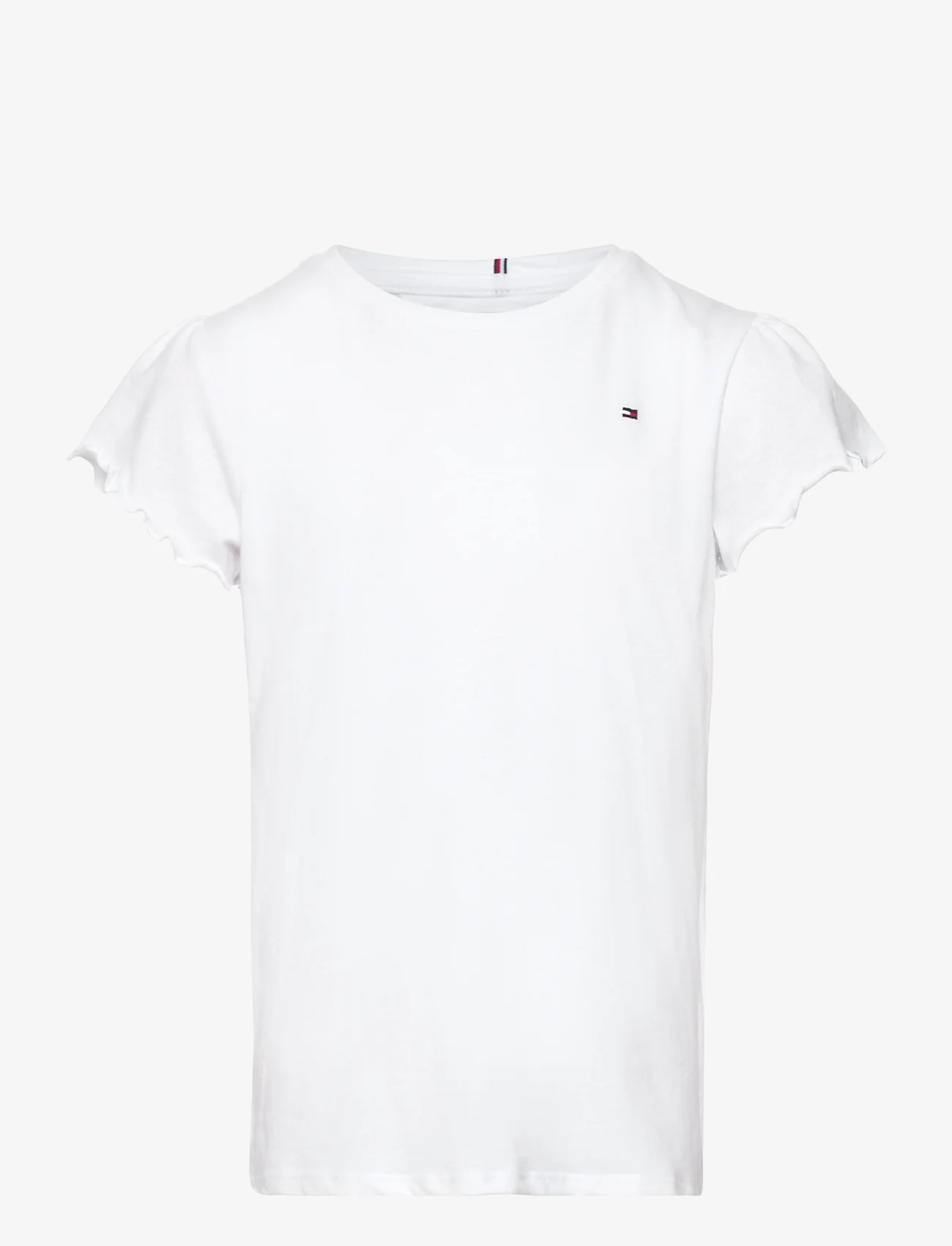 Tommy Hilfiger - ESSENTIAL RUFFLE SLEEVE TOP SS - short-sleeved t-shirts - white - 0