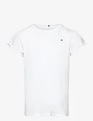 Tommy Hilfiger - ESSENTIAL RUFFLE SLEEVE TOP SS - short-sleeved t-shirts - white - 0