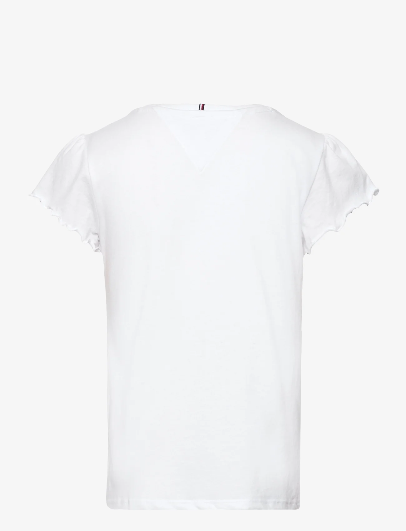 Tommy Hilfiger - ESSENTIAL RUFFLE SLEEVE TOP SS - kortærmede t-shirts - white - 1