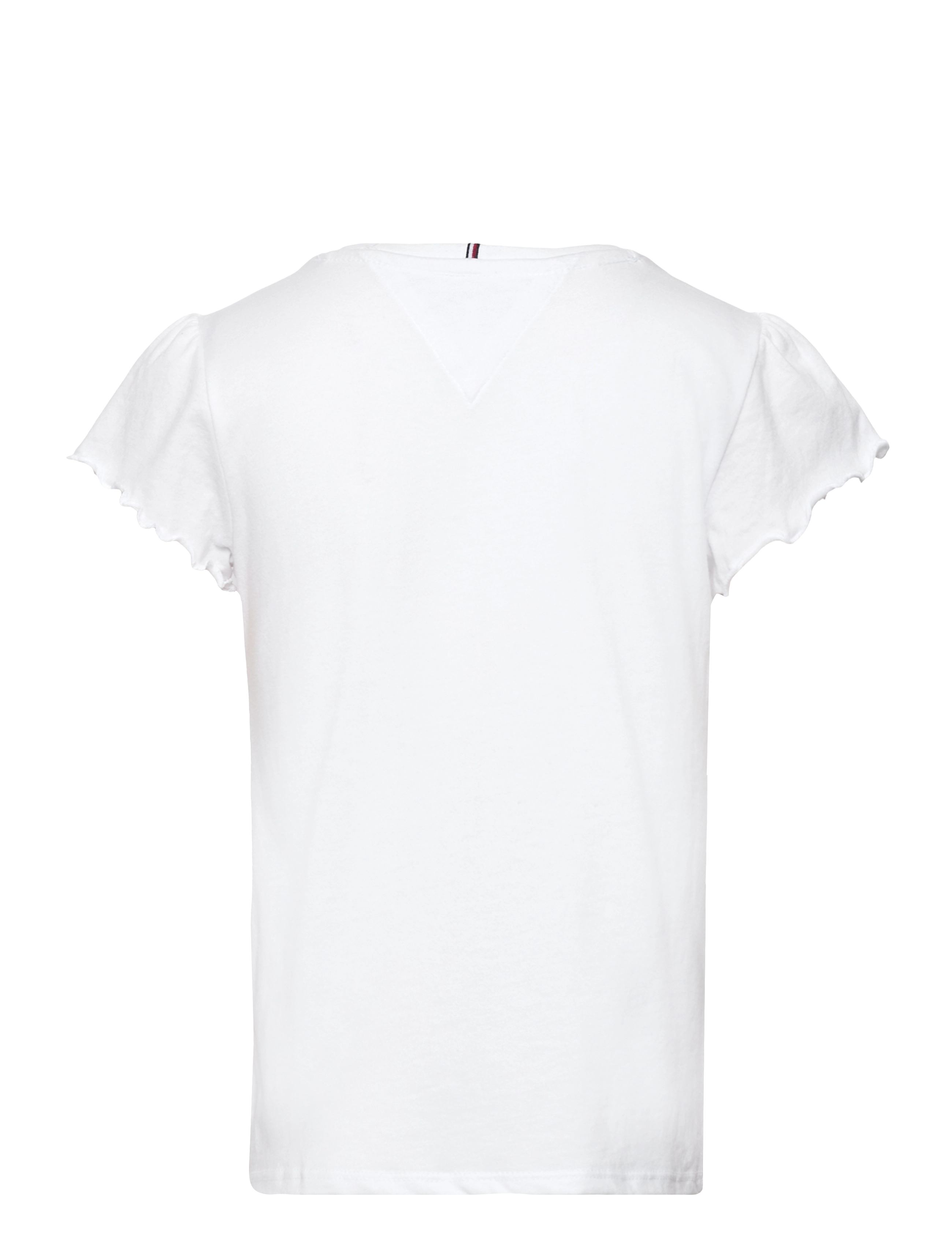 Tommy Hilfiger - ESSENTIAL RUFFLE SLEEVE TOP SS - lühikeste varrukatega t-särgid - white - 2