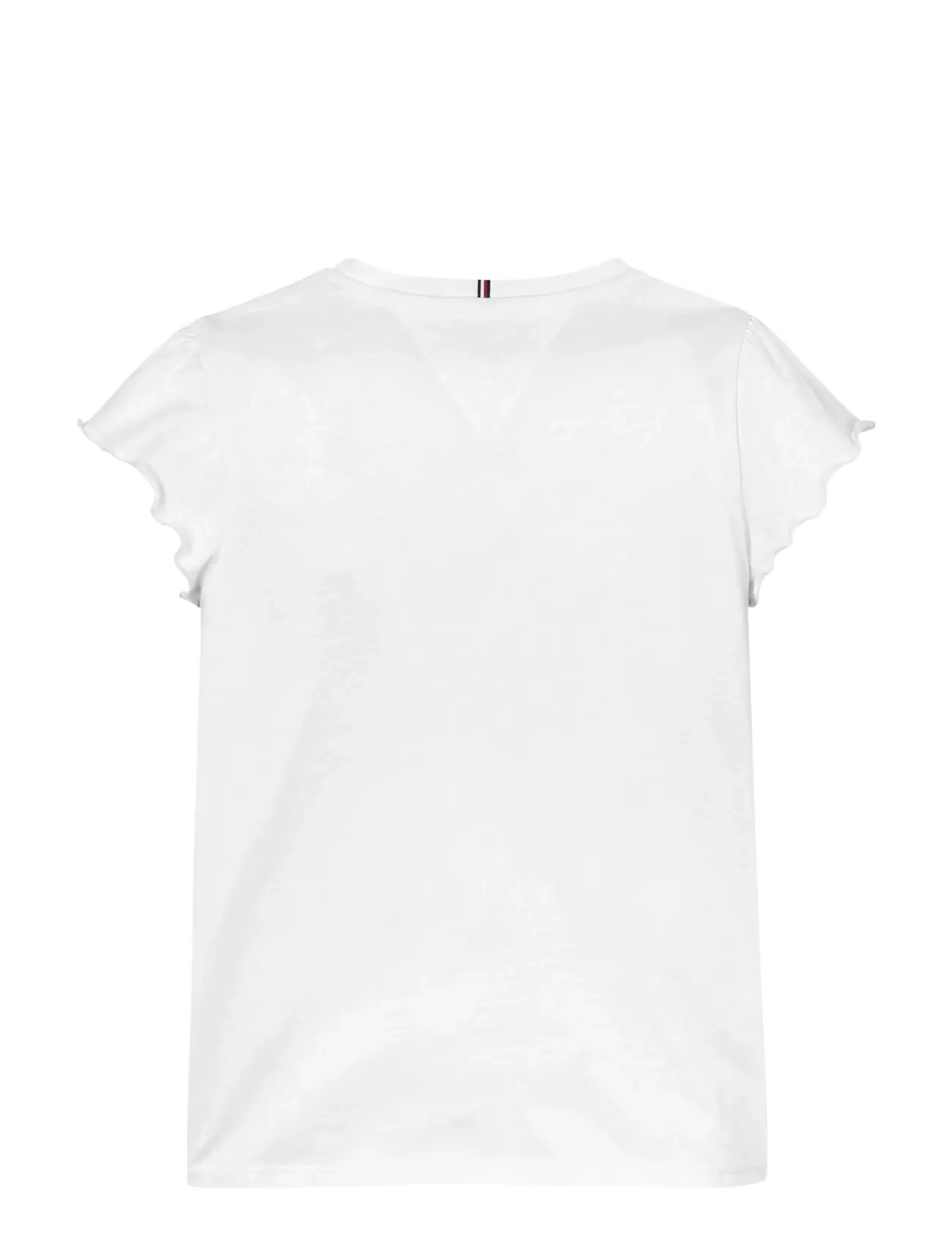 Tommy Hilfiger - ESSENTIAL RUFFLE SLEEVE TOP SS - kortärmade t-shirts - white - 2