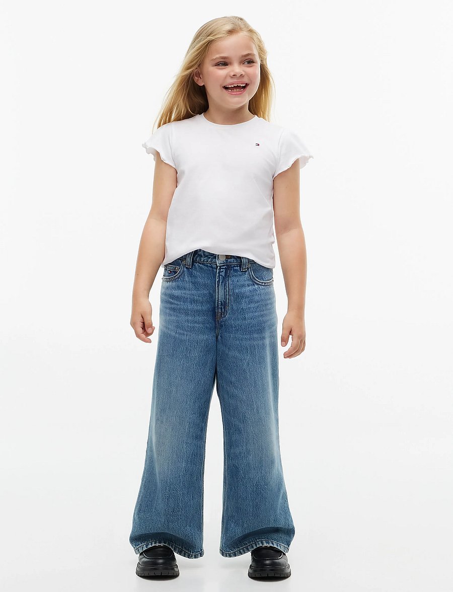 Tommy Hilfiger - ESSENTIAL RUFFLE SLEEVE TOP SS - lühikeste varrukatega t-särgid - white - 5
