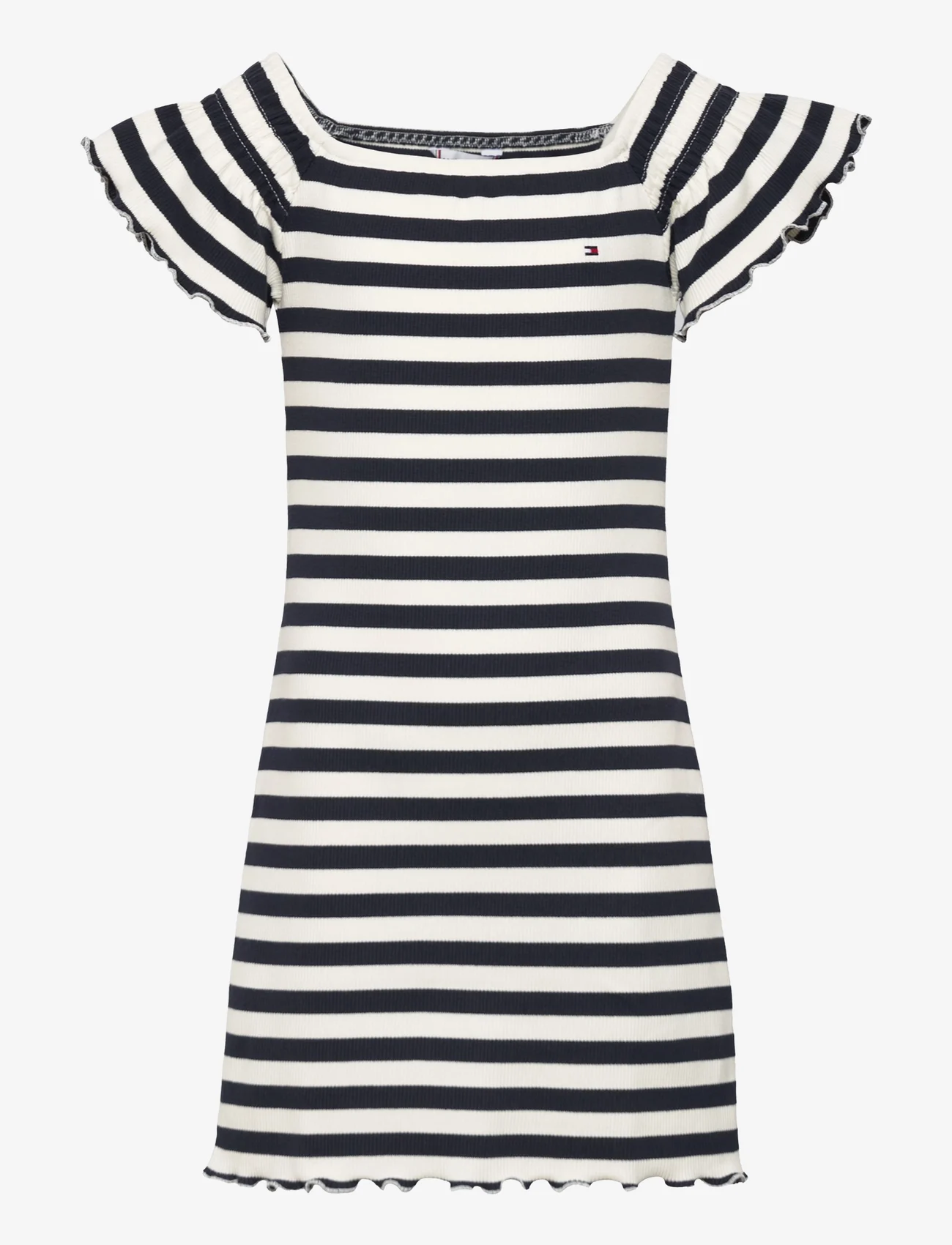 Tommy Hilfiger - OFF SHOULDER STRIPE DRESS S/S - short-sleeved casual dresses - desert sky stripe - 0