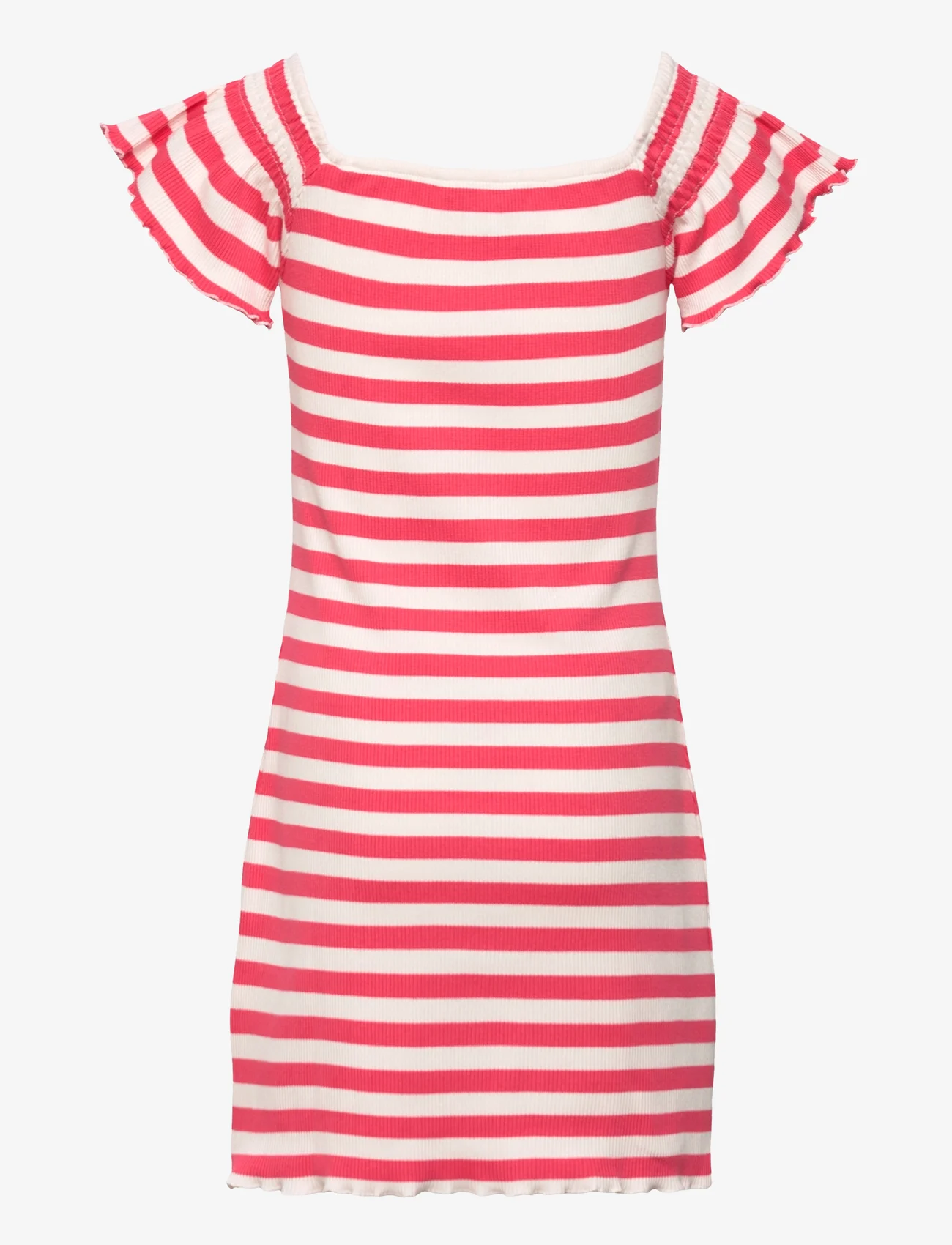 Tommy Hilfiger - OFF SHOULDER STRIPE DRESS S/S - short-sleeved casual dresses - laser pink stripe - 1
